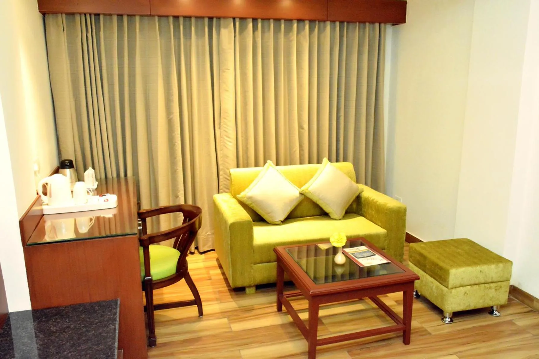 Seating area in Hotel Ambica Katra