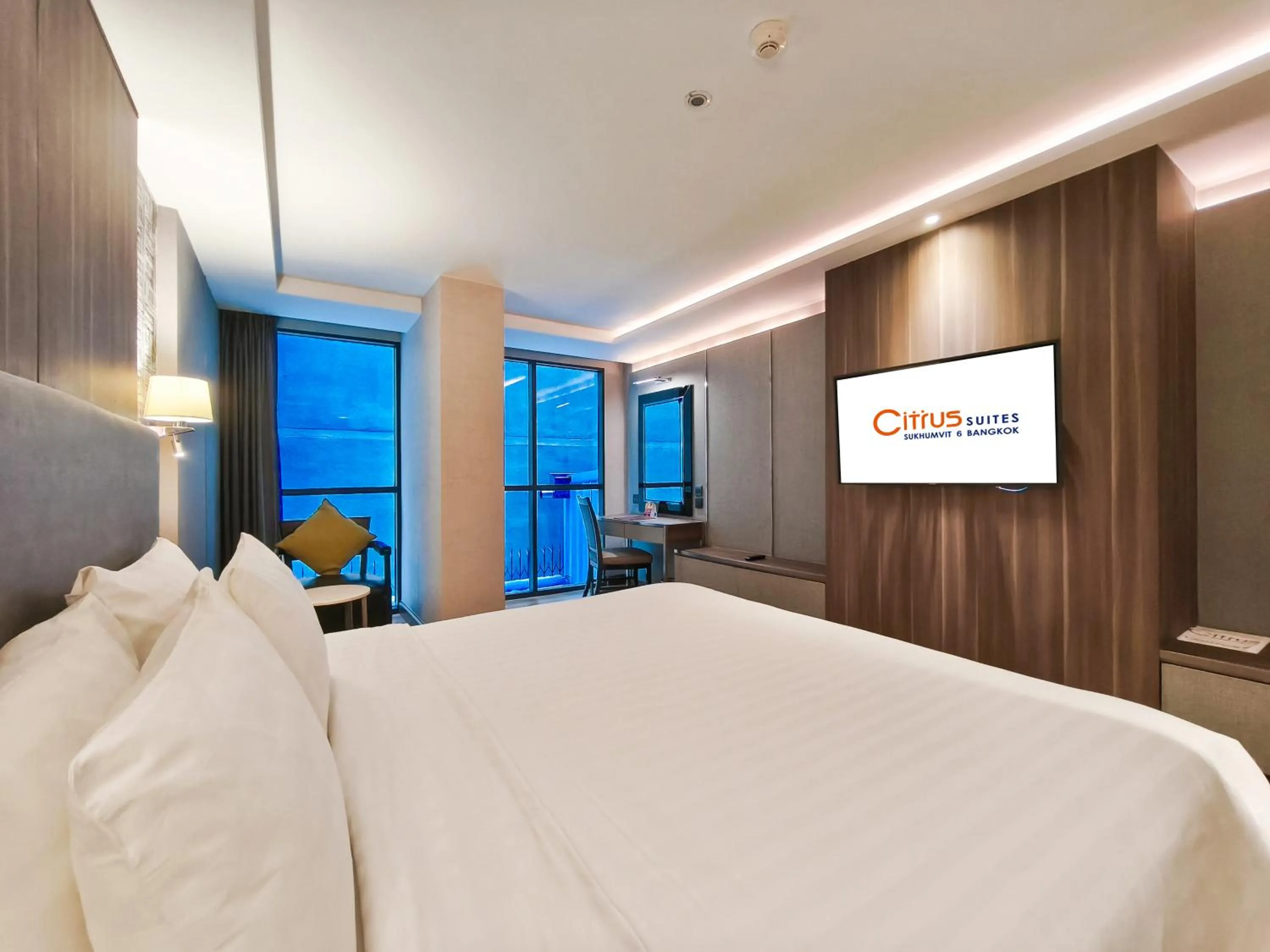 Bedroom, Bed in Citrus Suites Sukhumvit 6 by Compass Hospitality