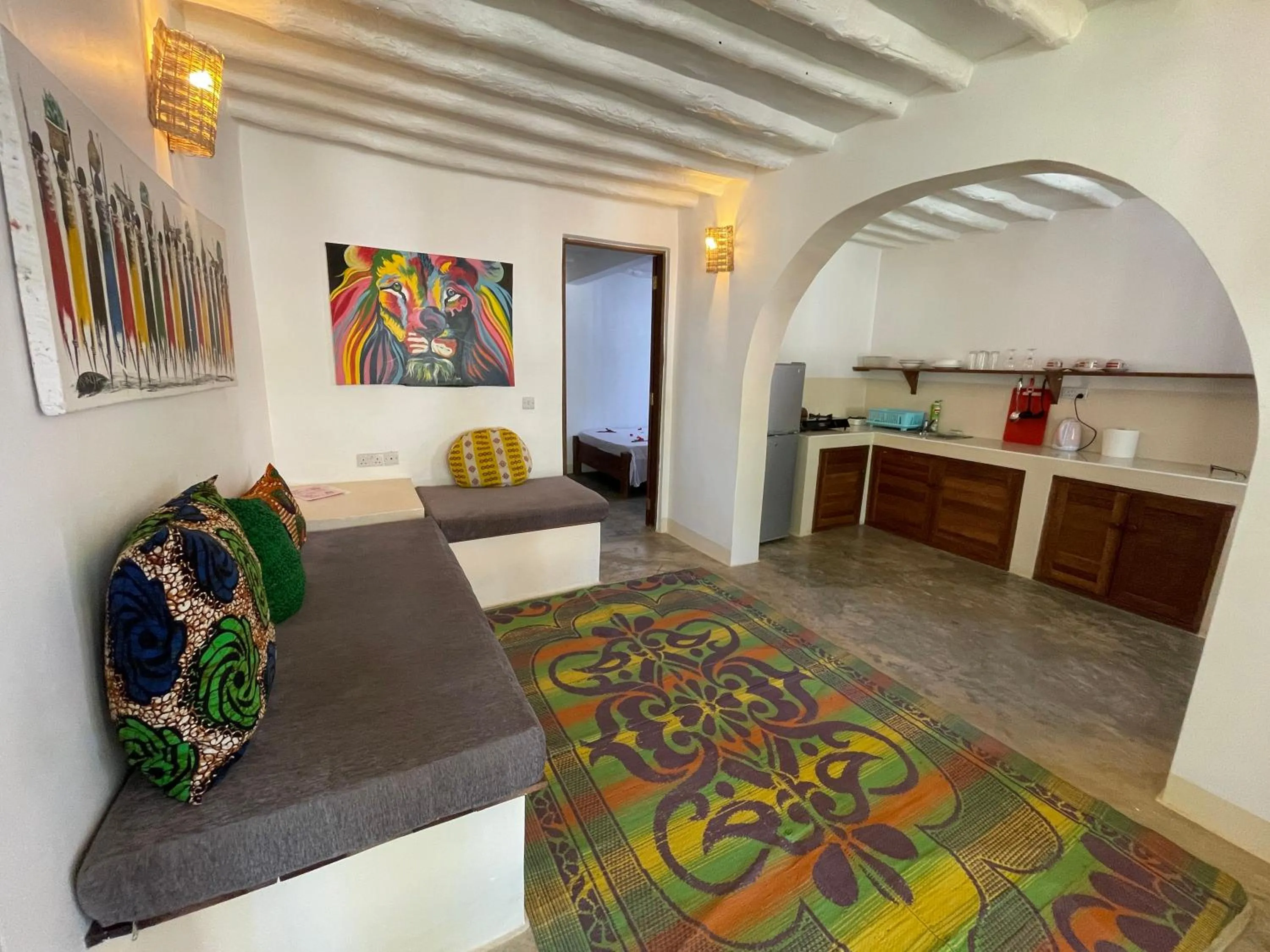 Kitchen or kitchenette, Bed in Breeze Residence