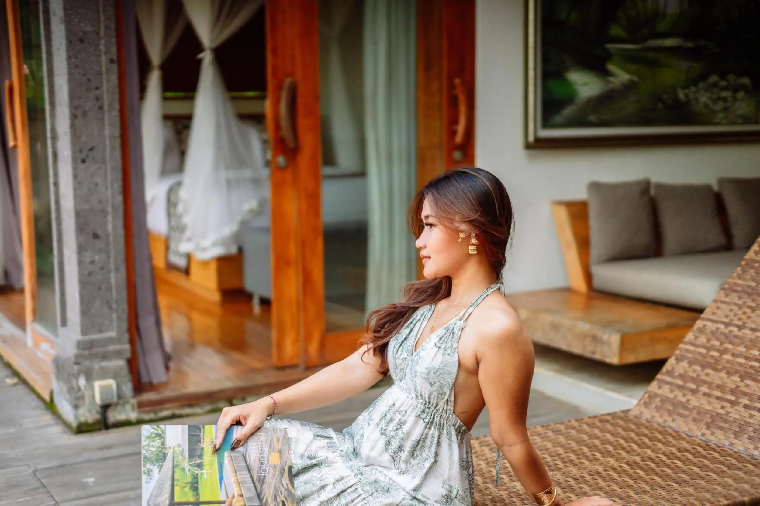 Seating area in Ume Sri Villas Ubud
