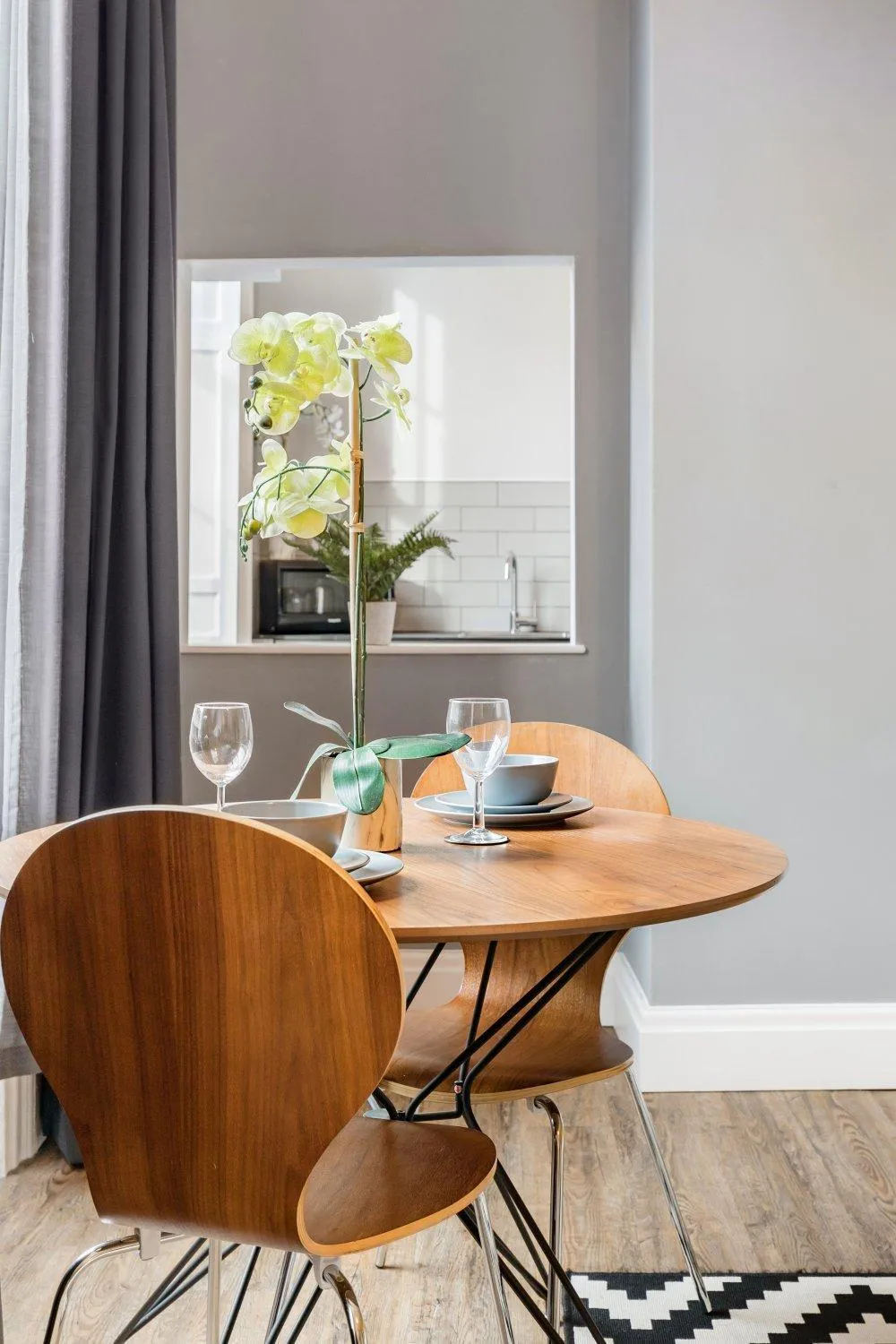 Dining area in The Corson at Claremont Apartments
