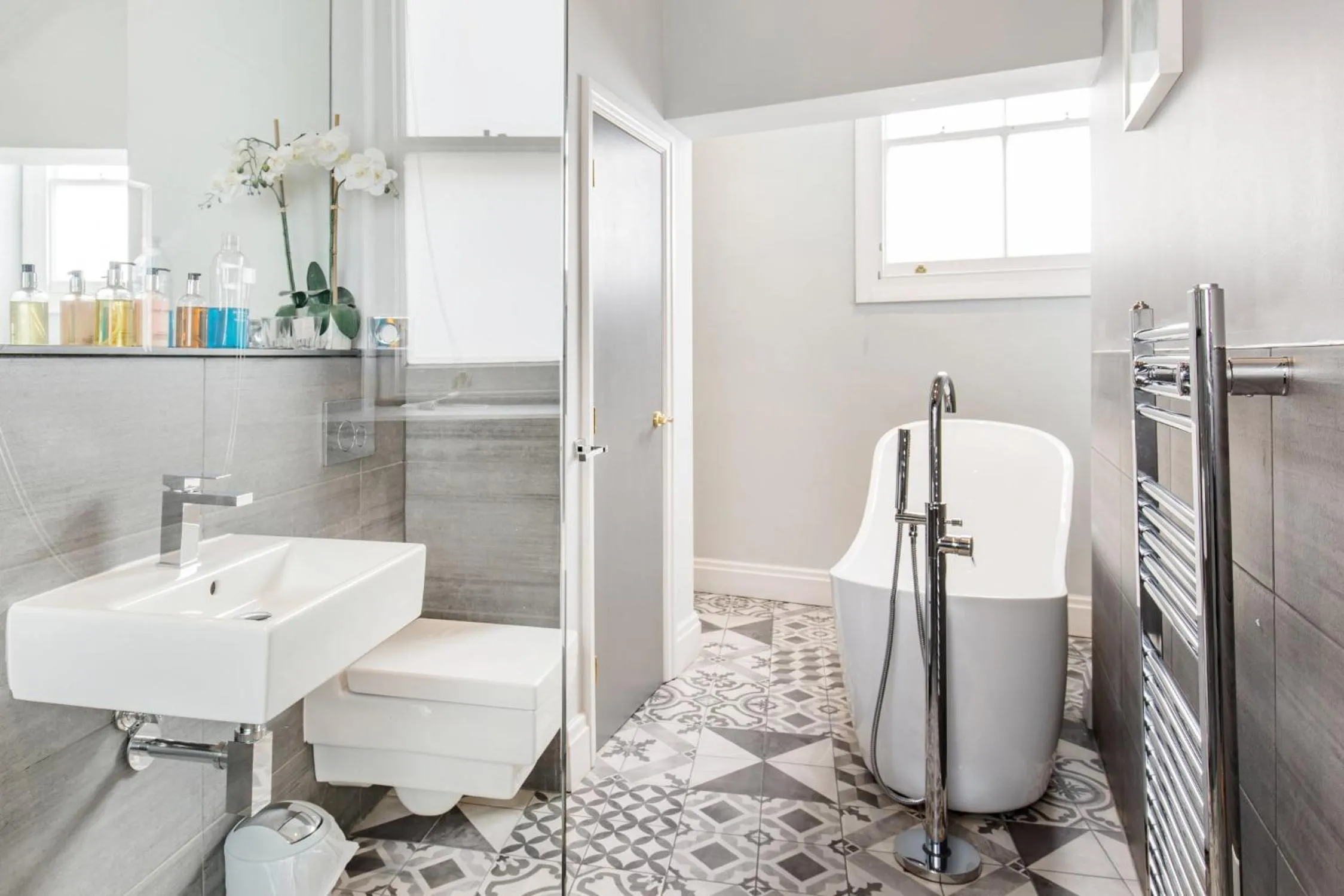 Bathroom in The Corson at Claremont Apartments