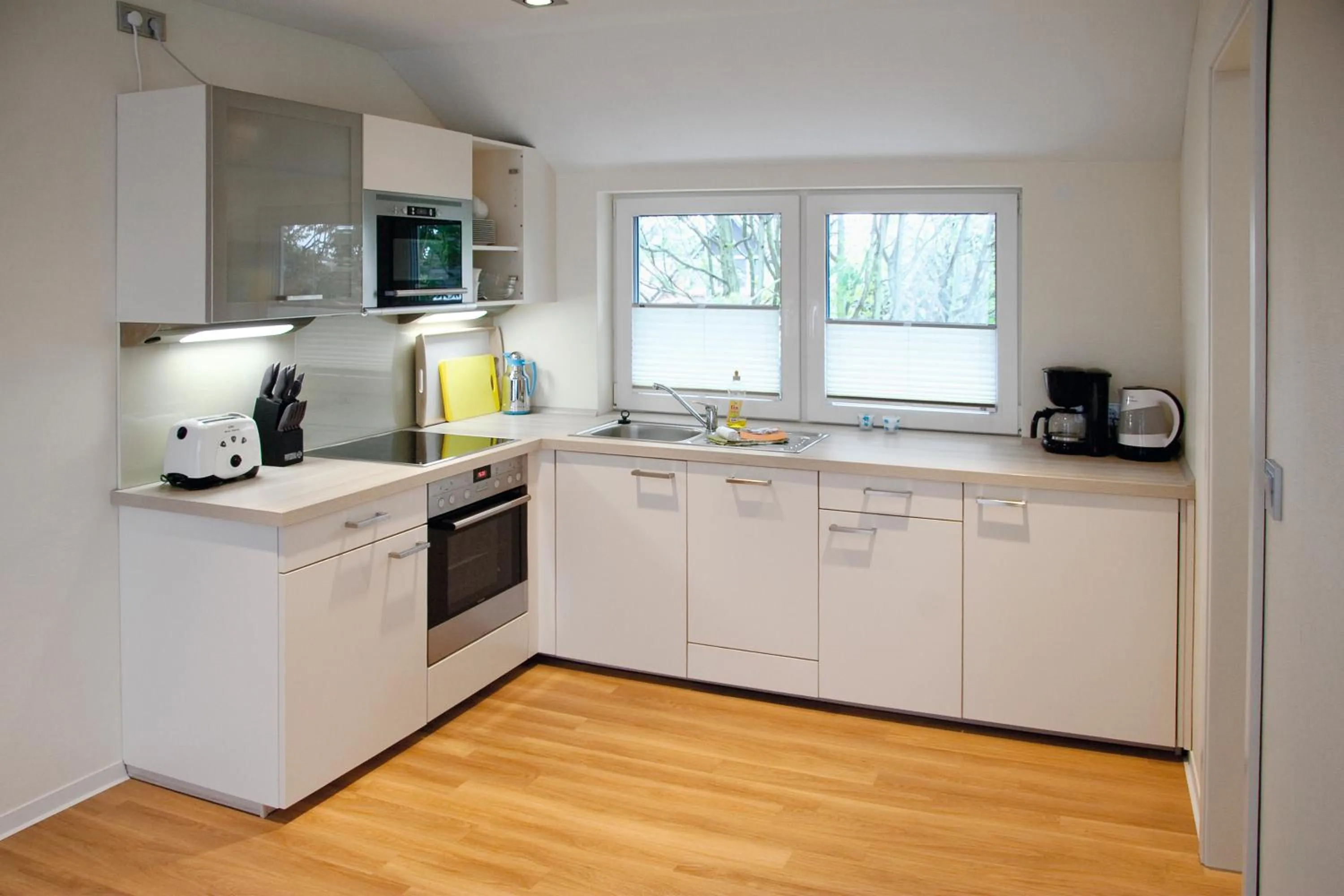 Kitchen or kitchenette in Suitenhotel Idyll Heckenrose