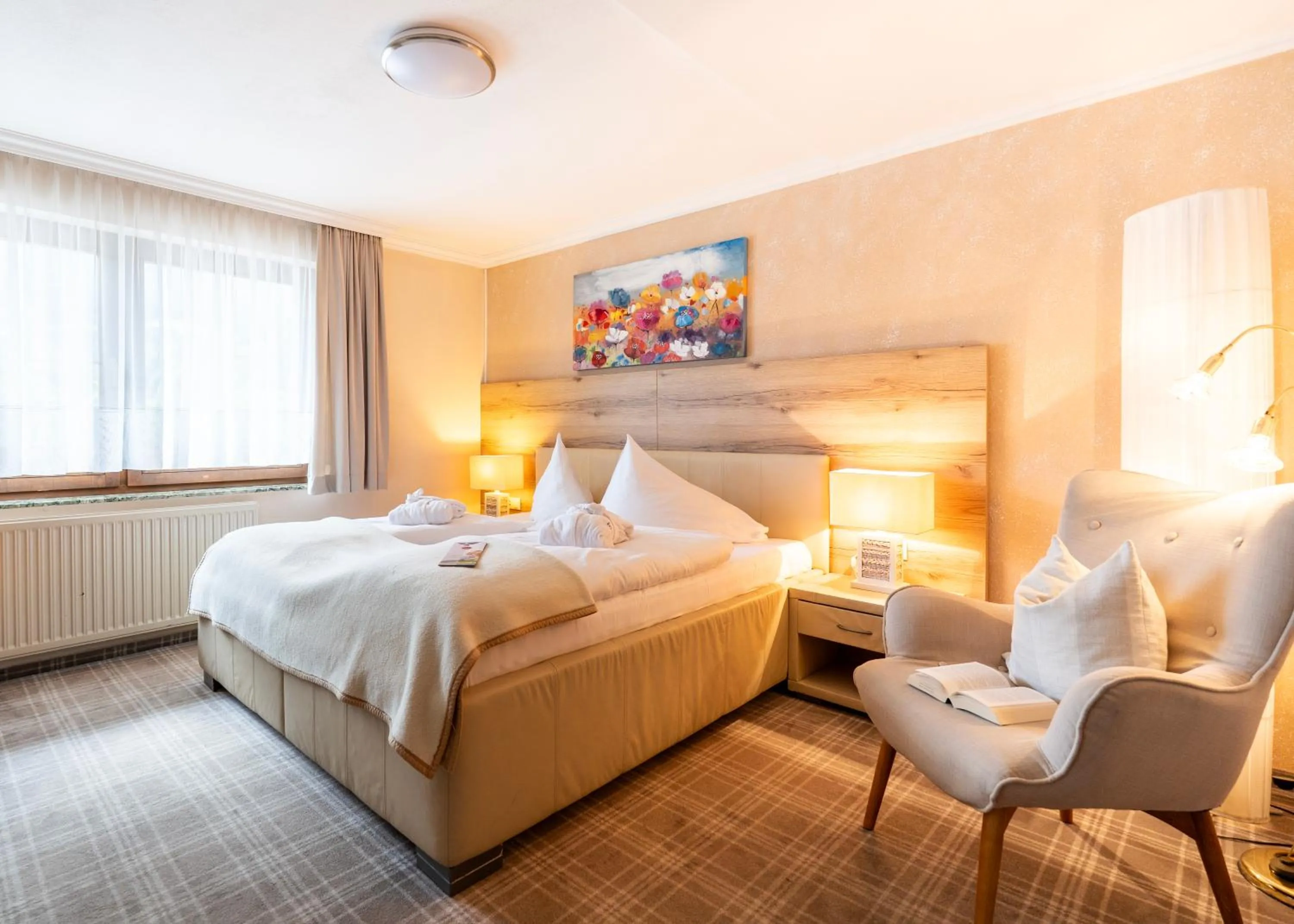 Bed in Chalet Ferienhaus Hubertus