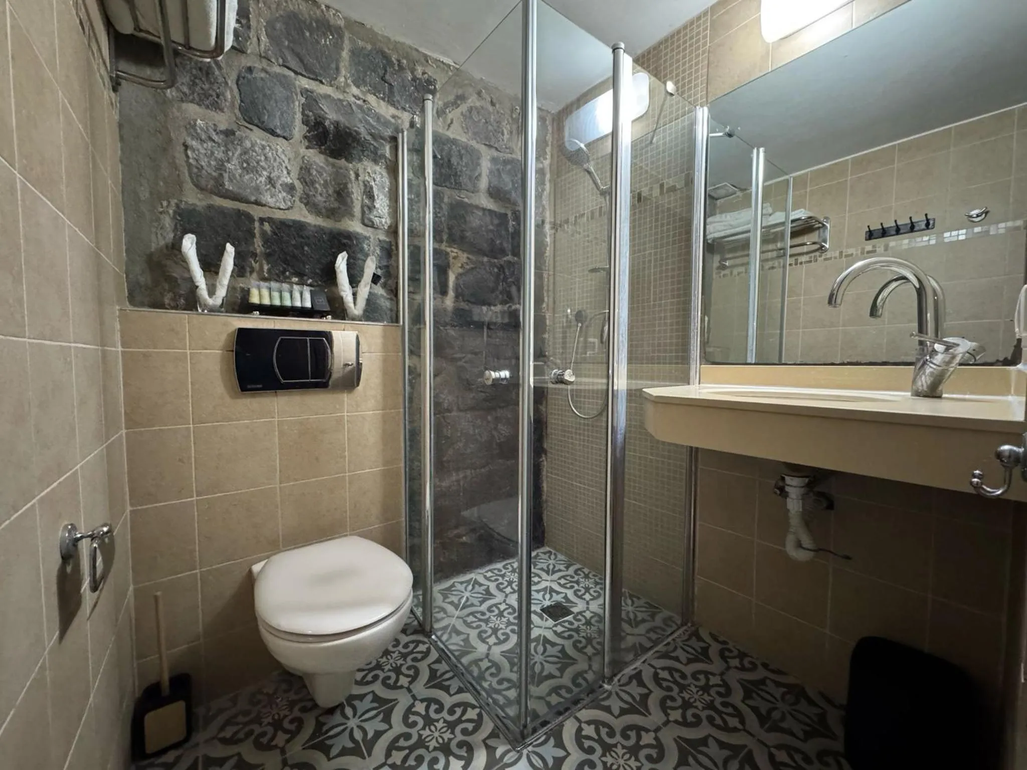 Shower in Shirat Hayam Boutique Hotel