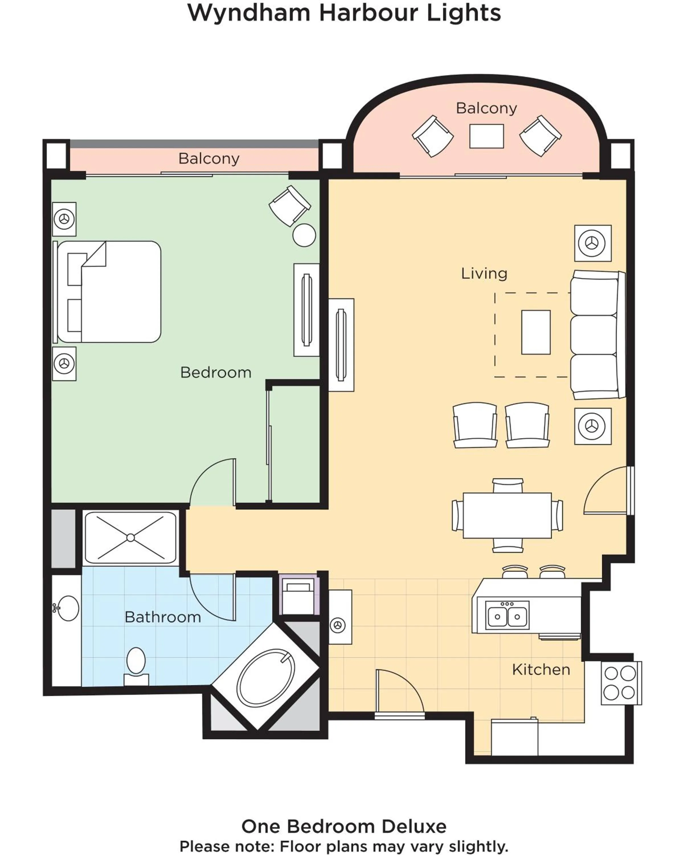 Floor plan in Club Wyndham Harbour Lights