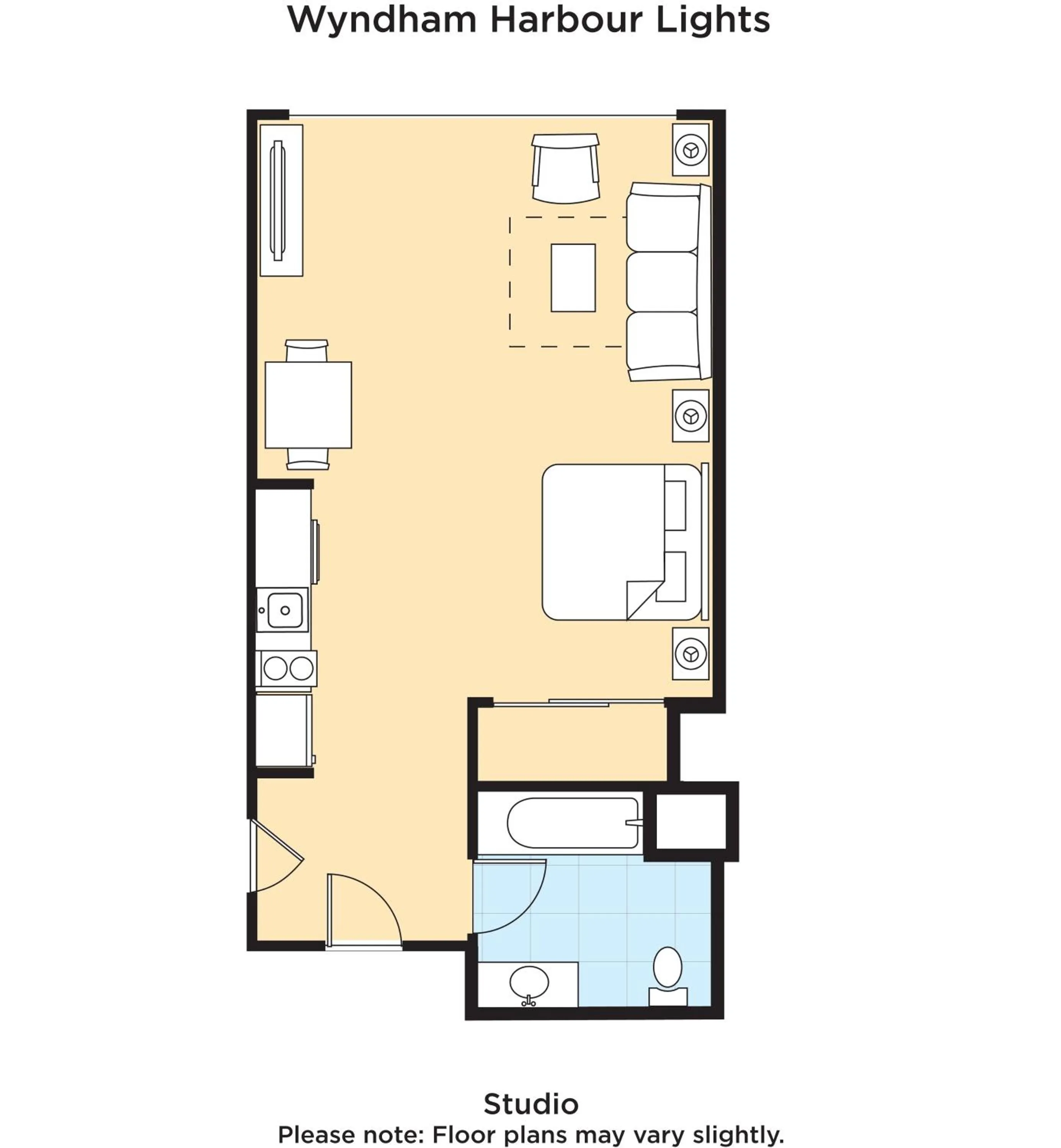 Floor plan in Club Wyndham Harbour Lights