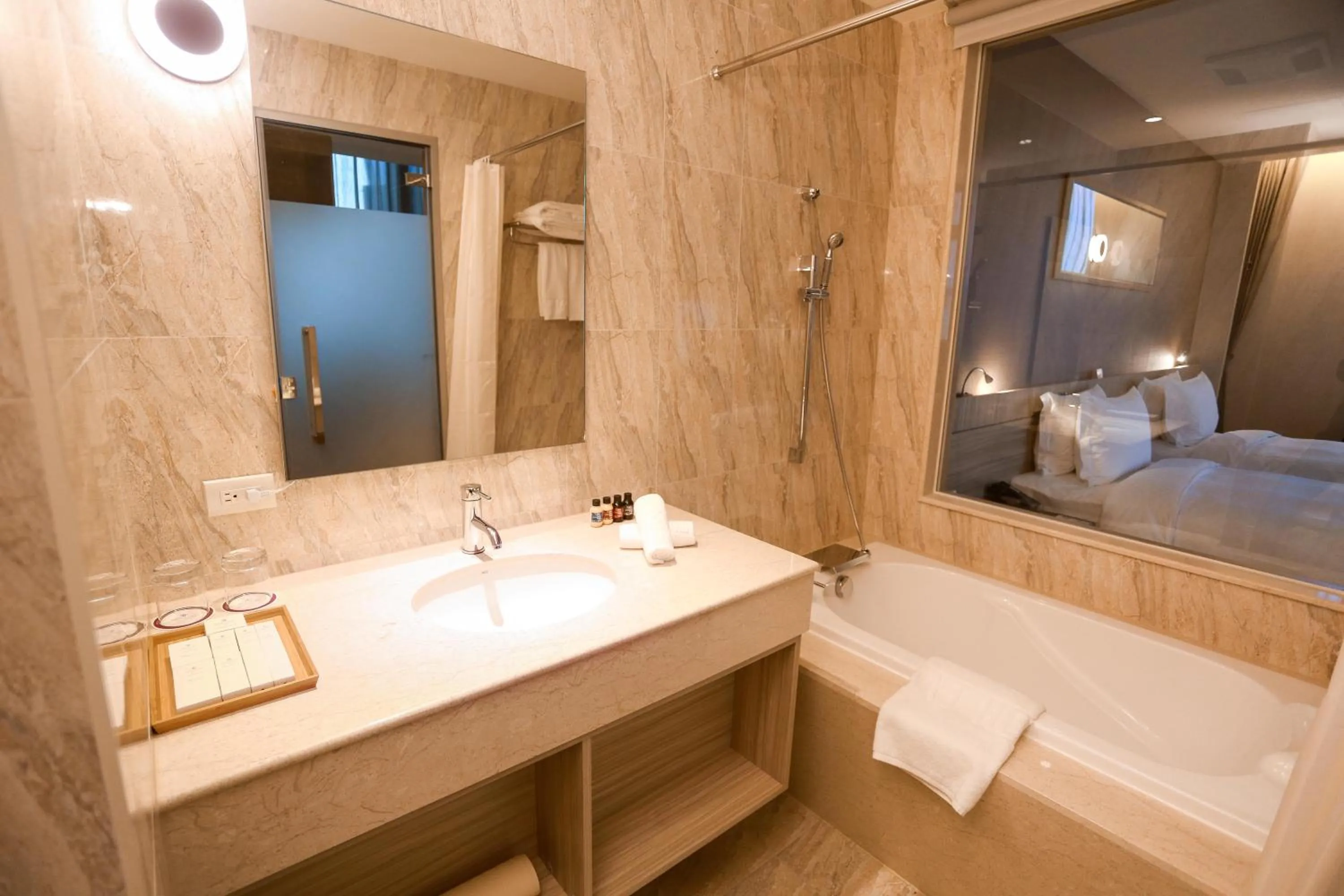 Bathroom, Bed in AJ Hotel Hsinchu