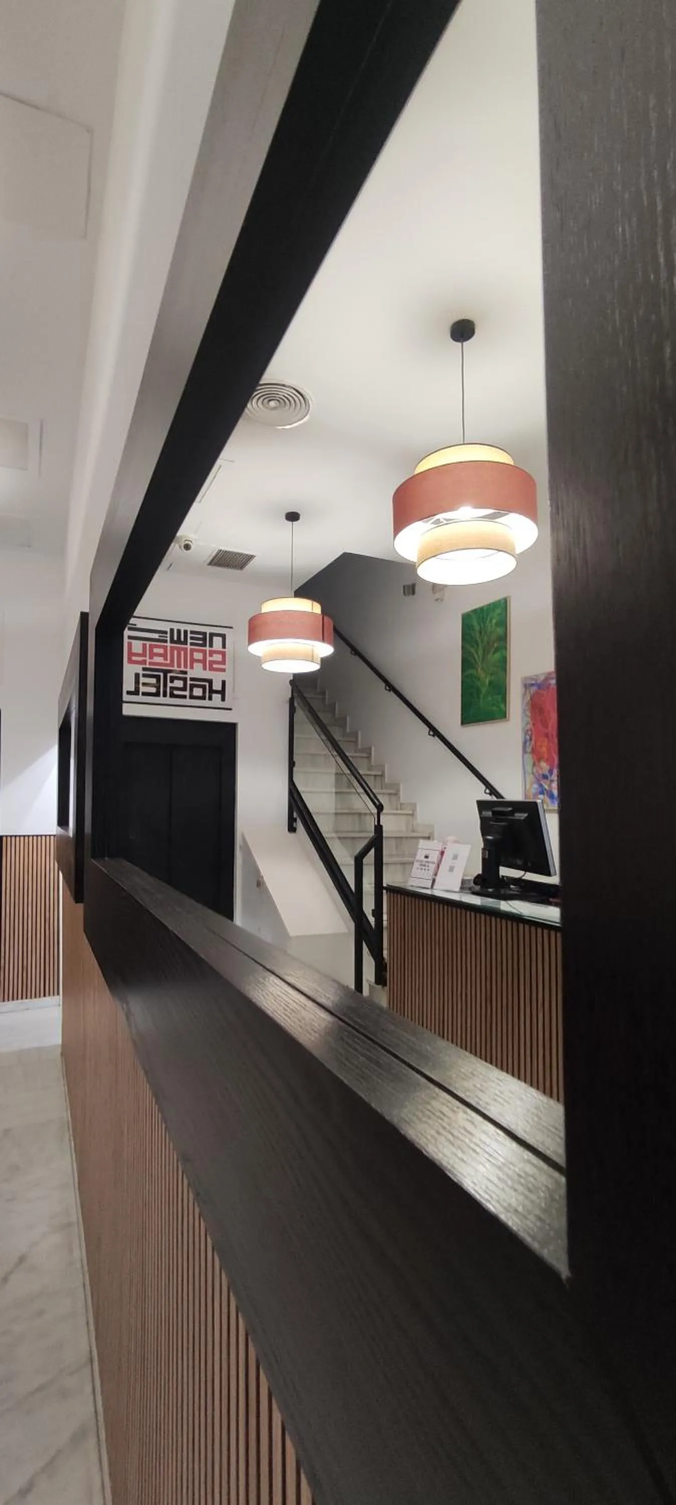 Lobby or reception in New Samay Hostel