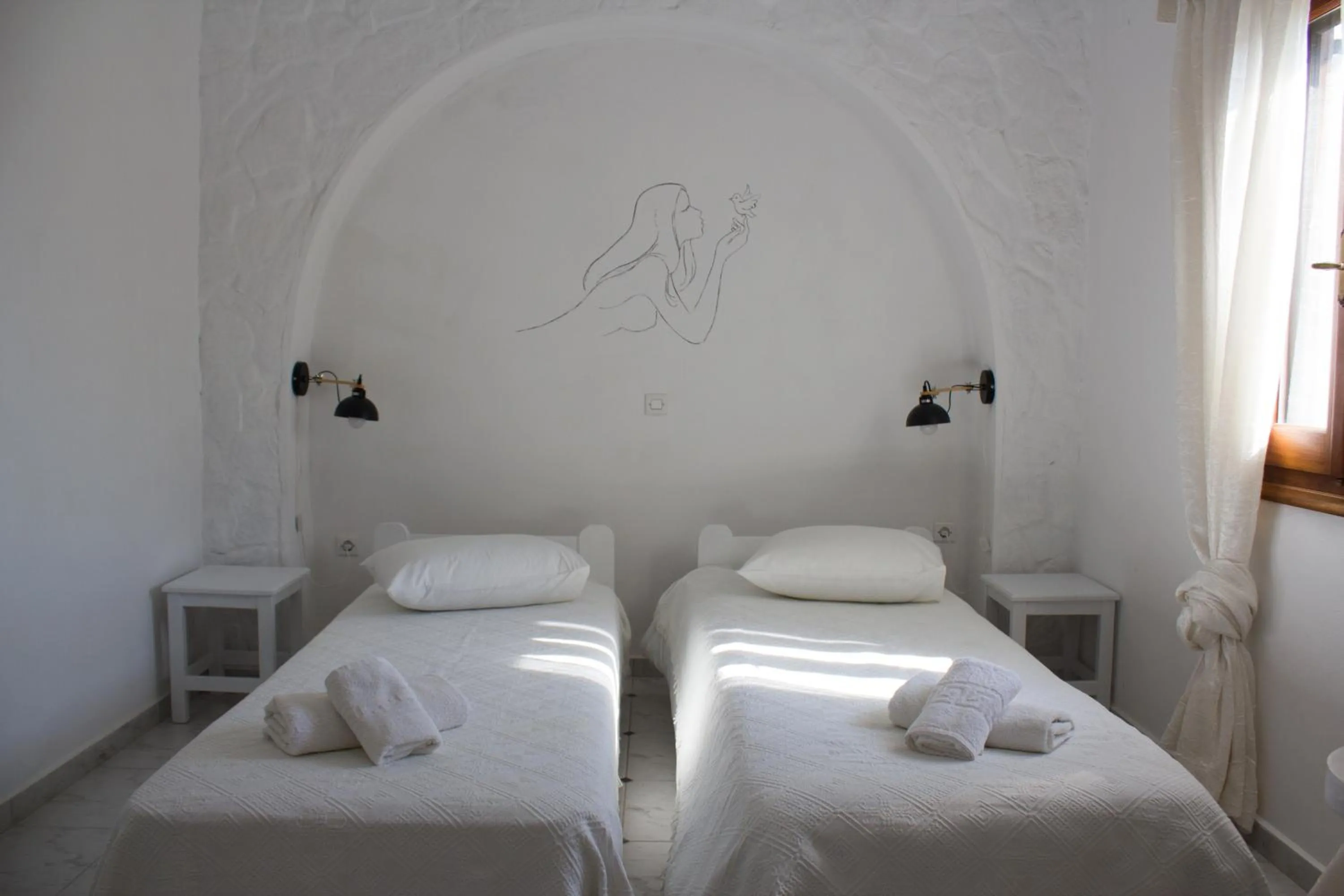 Bedroom, Bed in Villa Mantalena