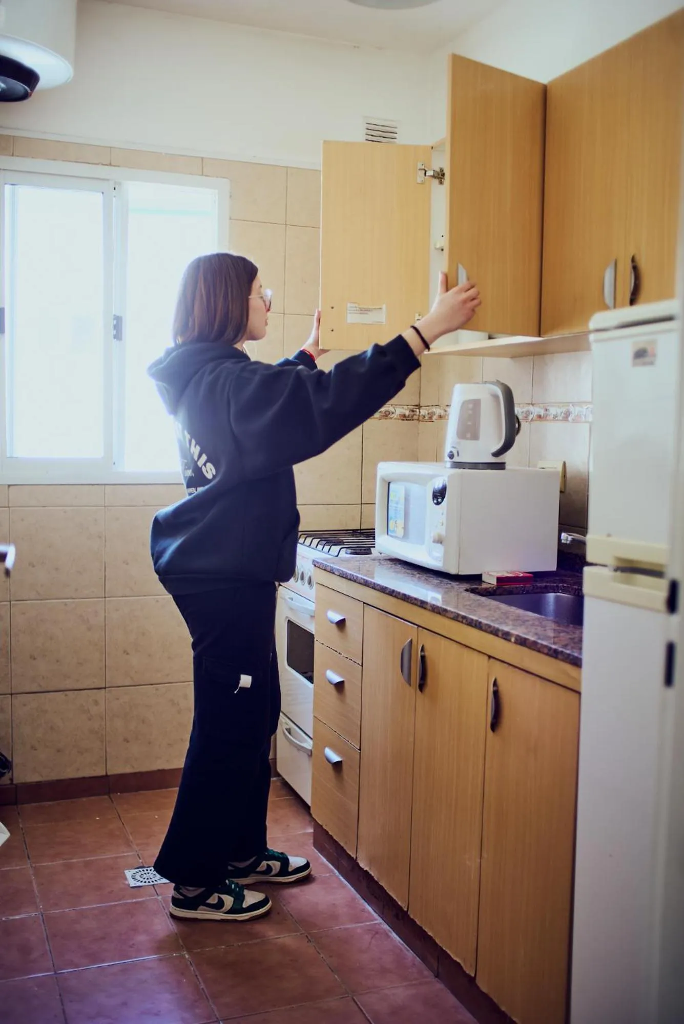Kitchen or kitchenette in Miliño Apart Hotel