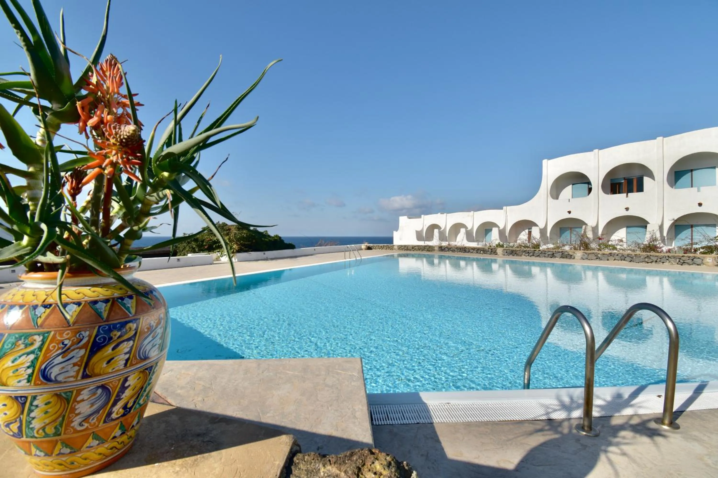Pool view in Cossyra Hotel
