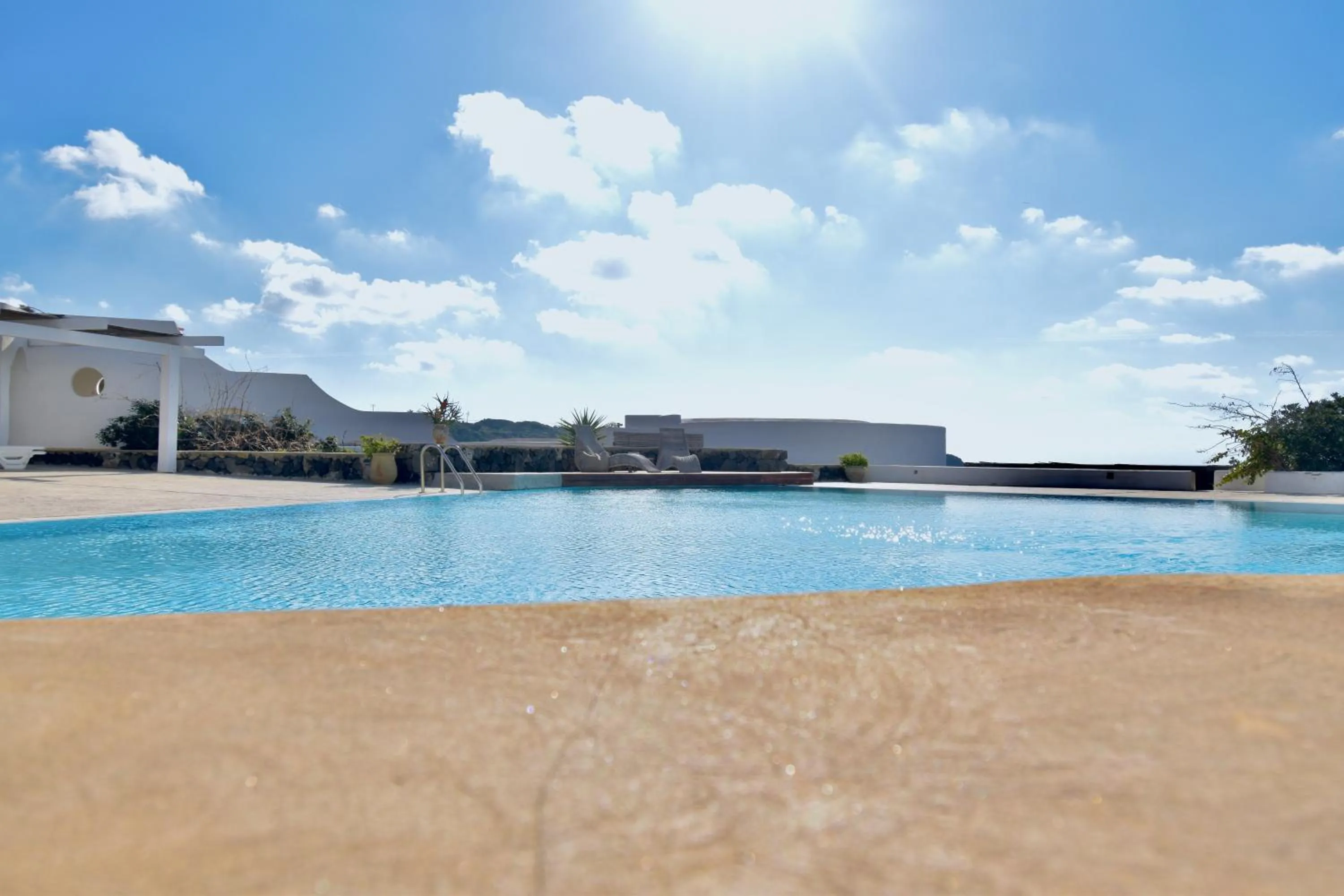 Pool view in Cossyra Hotel