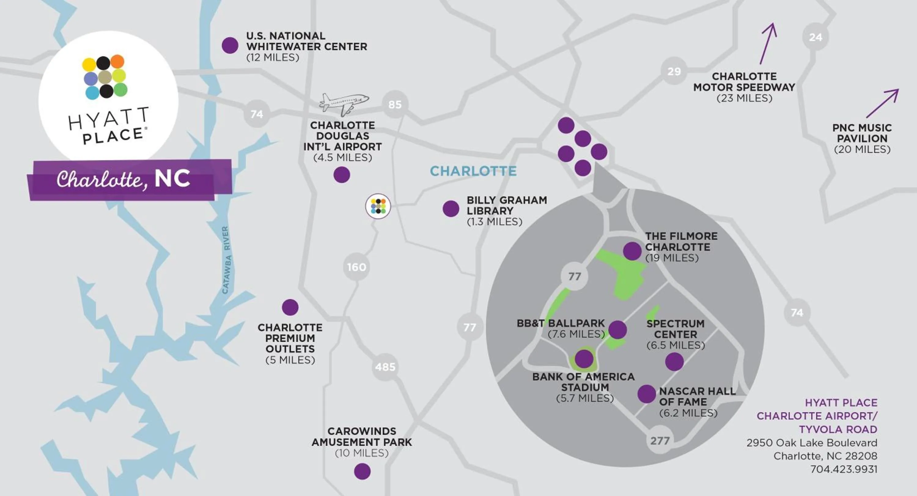 Area and facilities in Hyatt Place Charlotte Airport Billy Graham Parkway