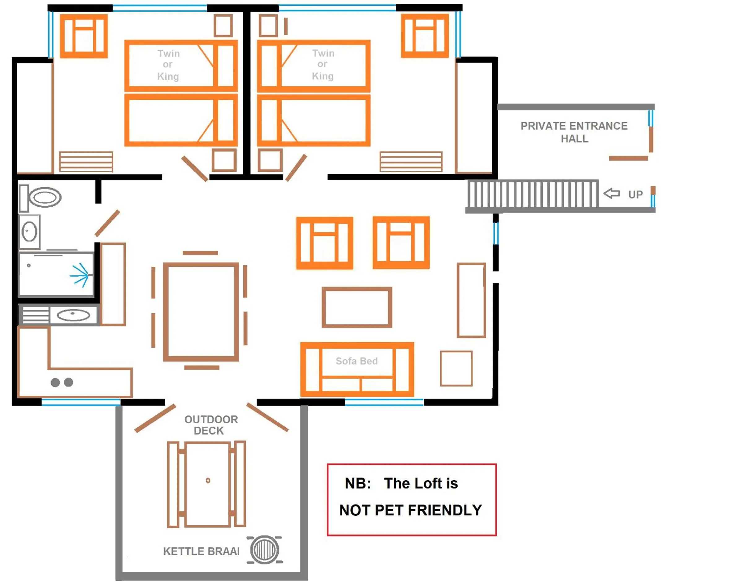 Floor plan in Eastbury Cottage