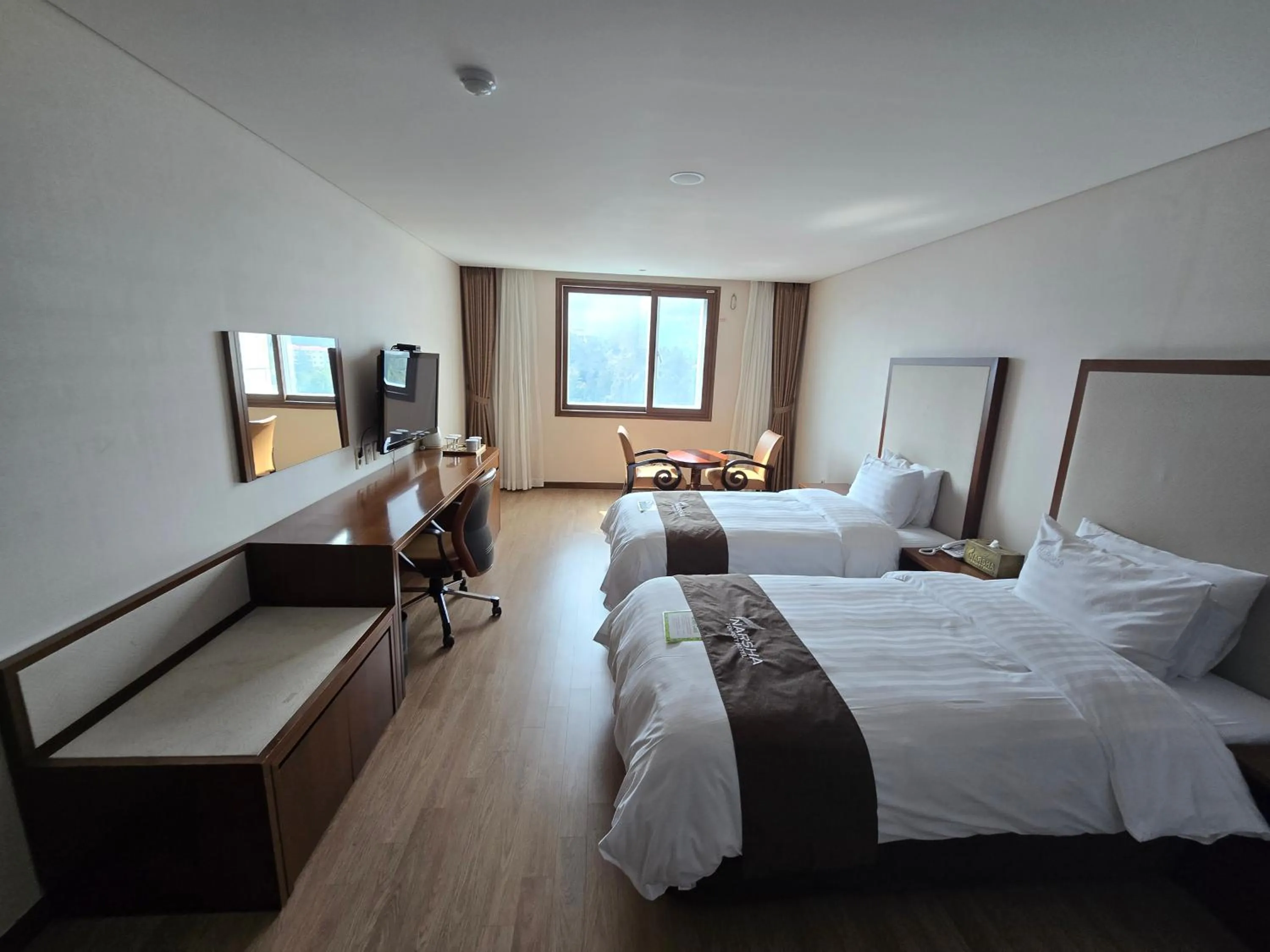 Bed in Yeosu Narsha Hotel