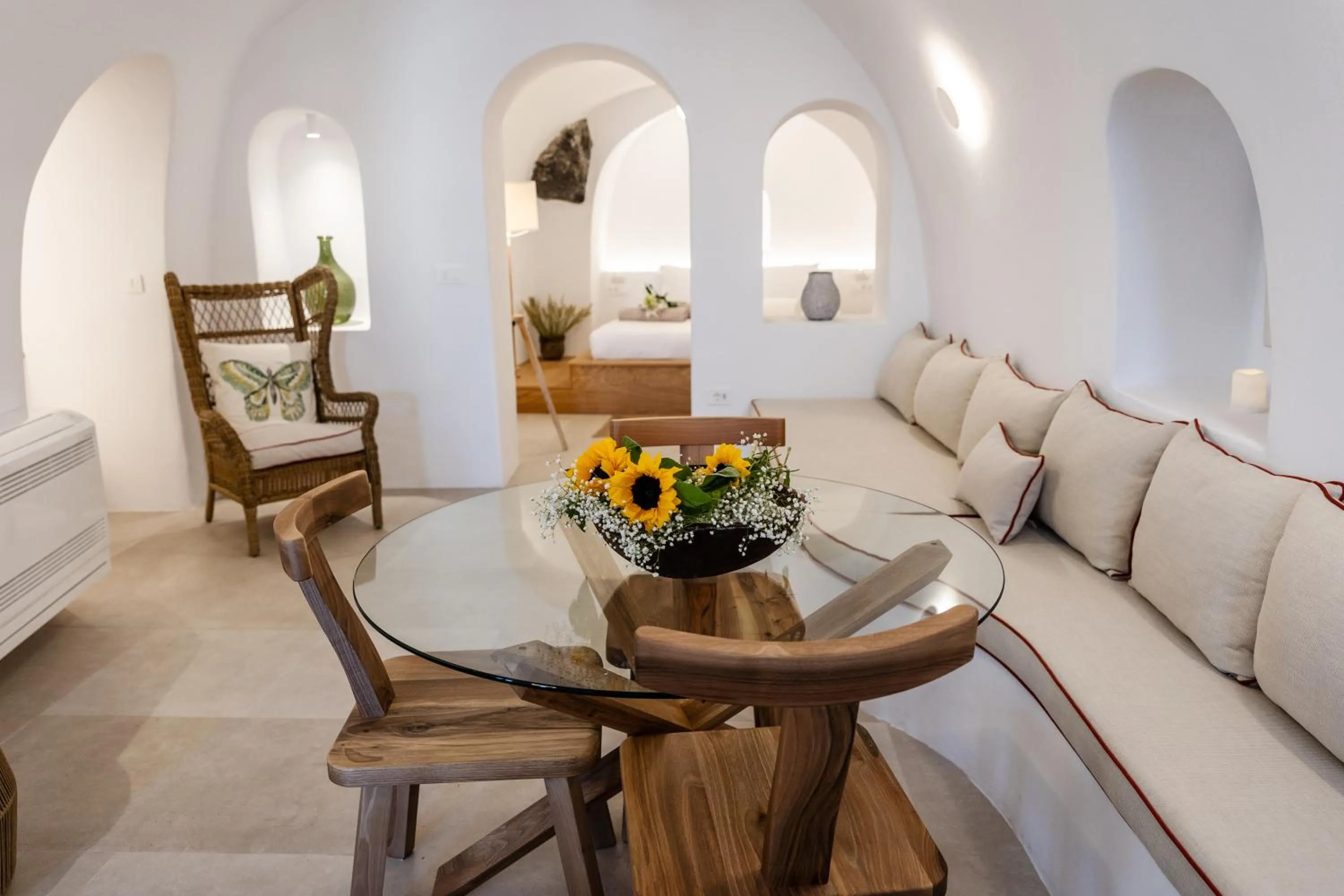 Living room in Oia Mare Villas