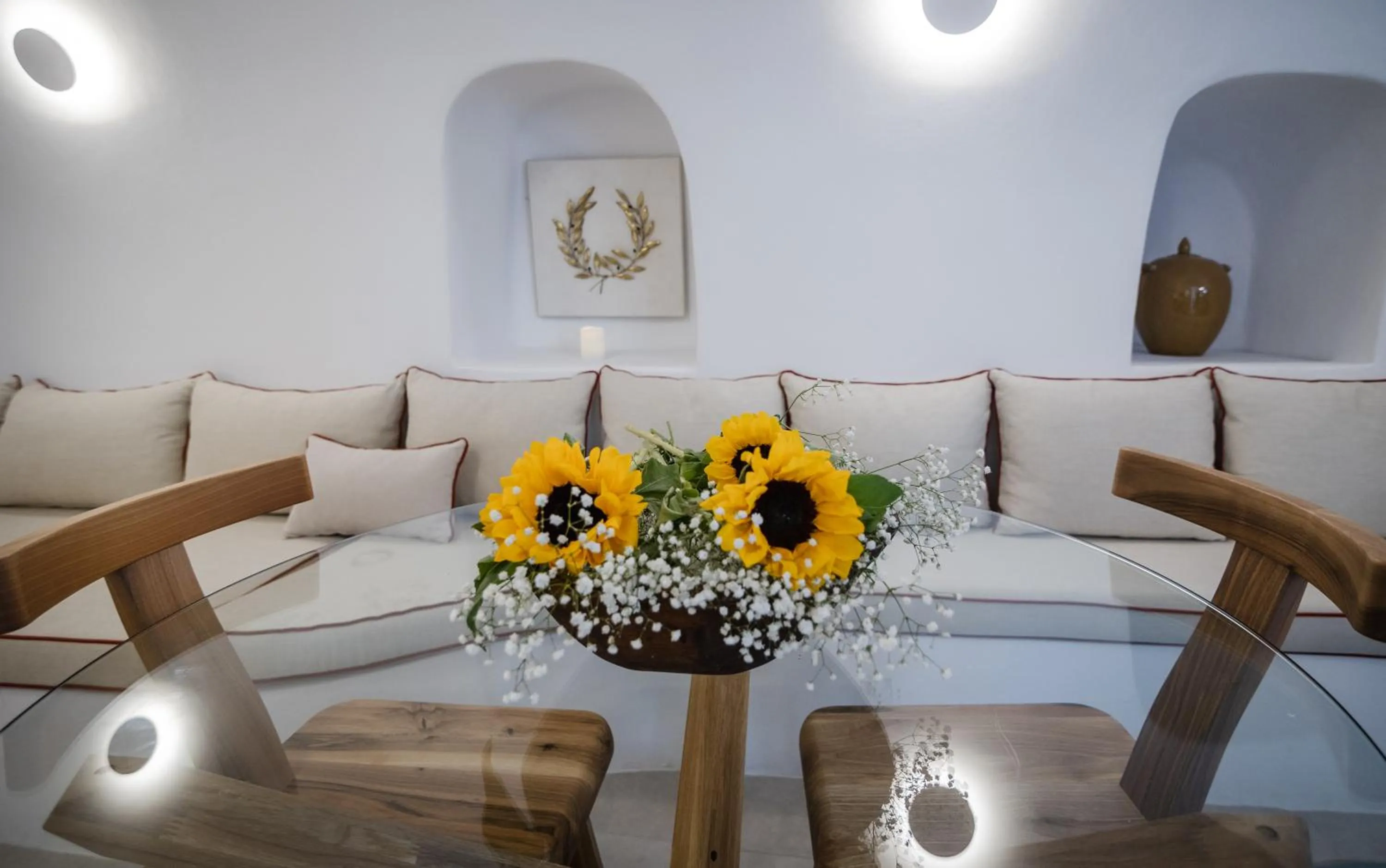 Seating area in Oia Mare Villas