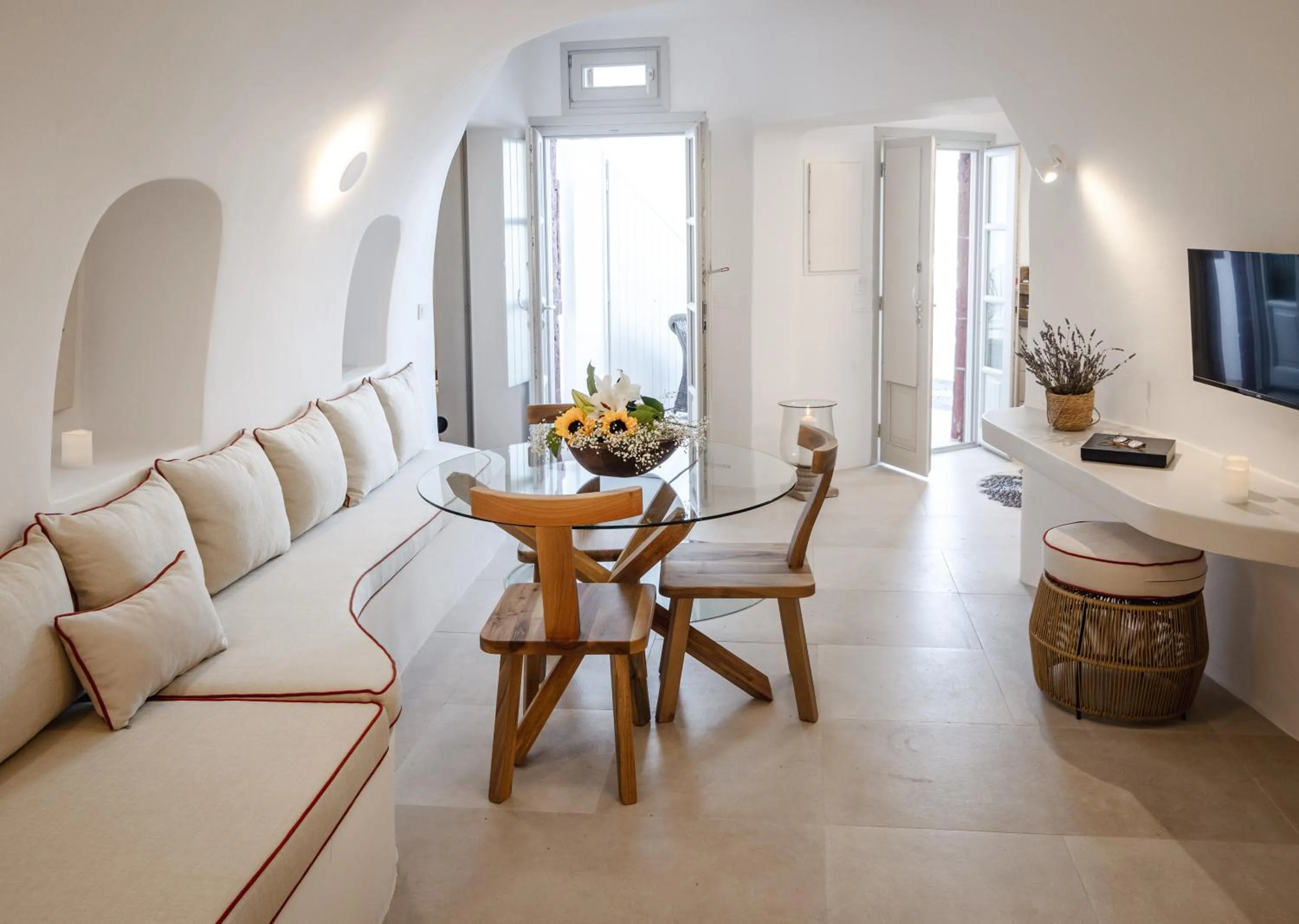 Seating area in Oia Mare Villas