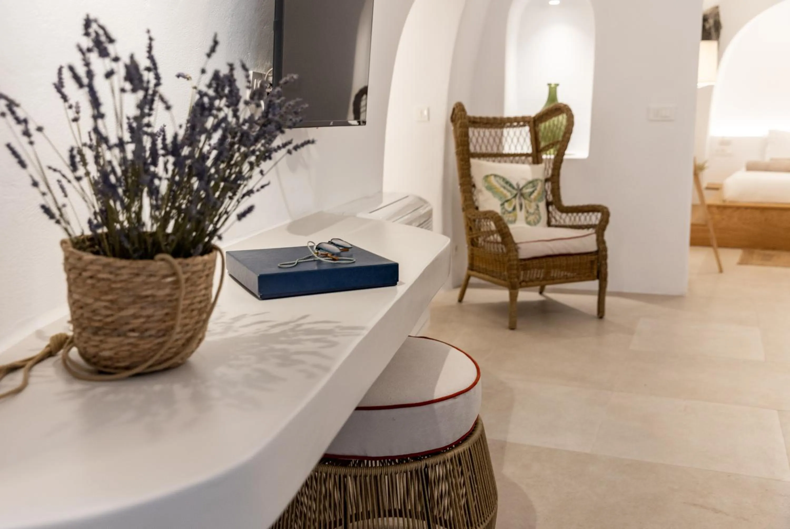 Living room in Oia Mare Villas