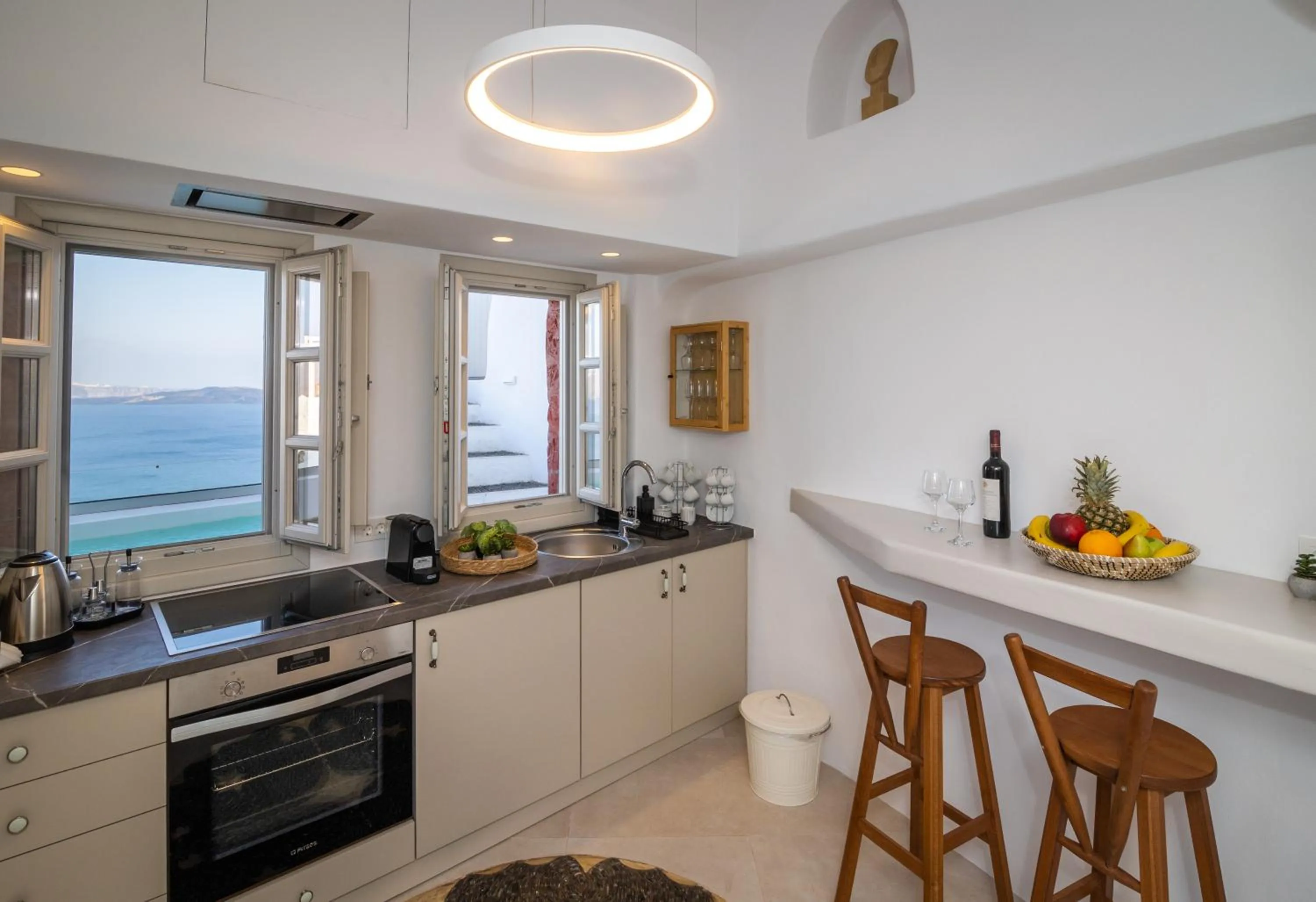 kitchen in Oia Mare Villas