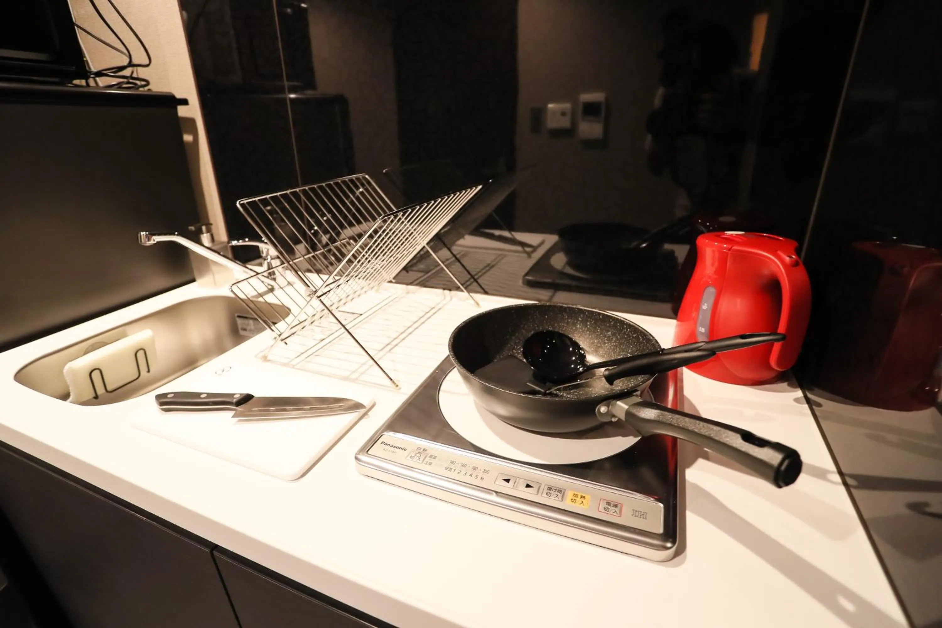 Kitchen or kitchenette in Apartment Hotel 7key S Kyoto