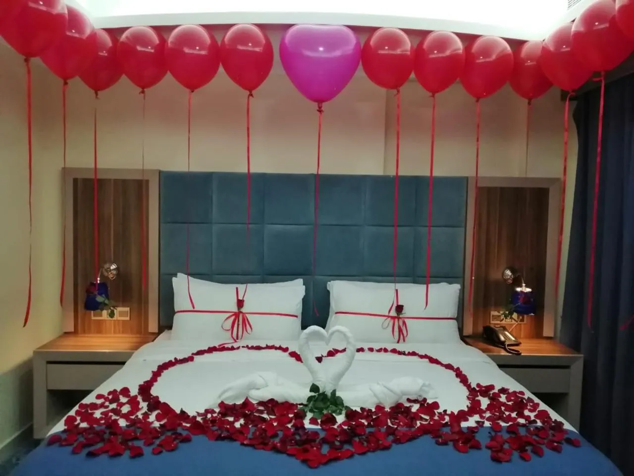 Bed in Swiss Blue serviced Apartments- Al Zahra