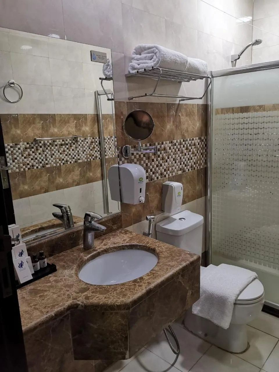 Bathroom in Swiss Blue serviced Apartments- Al Zahra