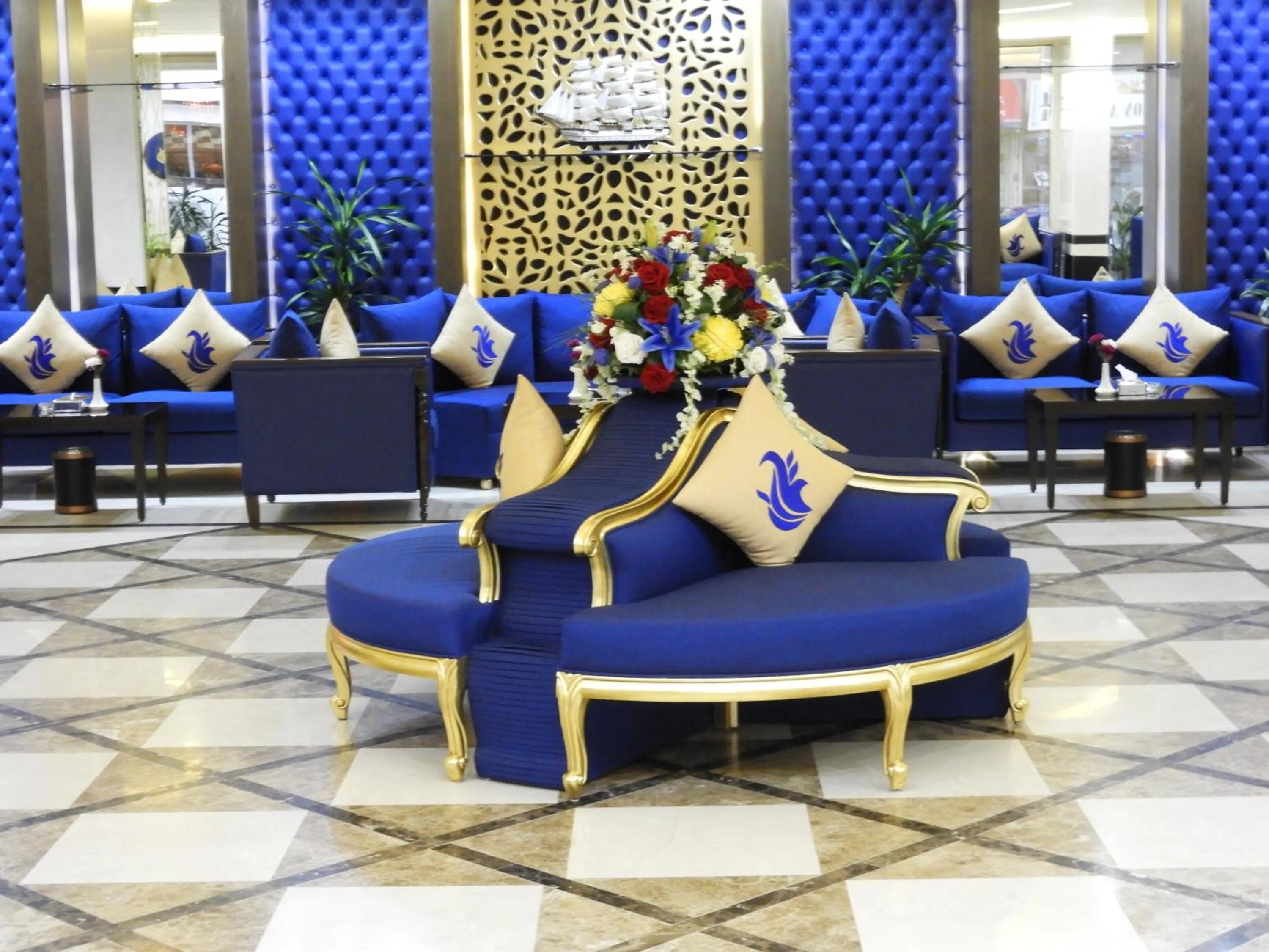 Lobby or reception in Swiss Blue serviced Apartments- Al Zahra