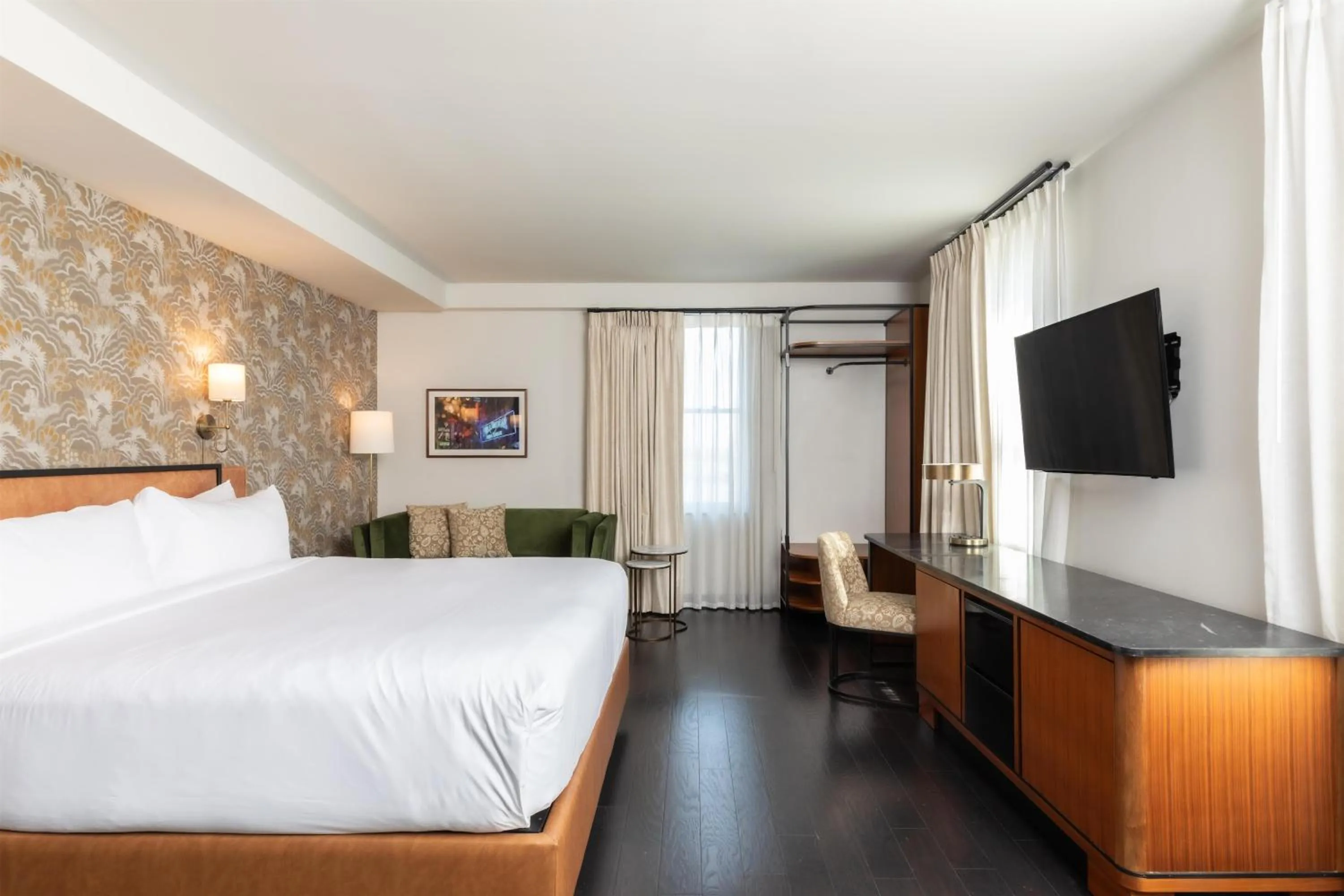 Bedroom, Bed in Holston House Nashville, in The Unbound Collection by Hyatt