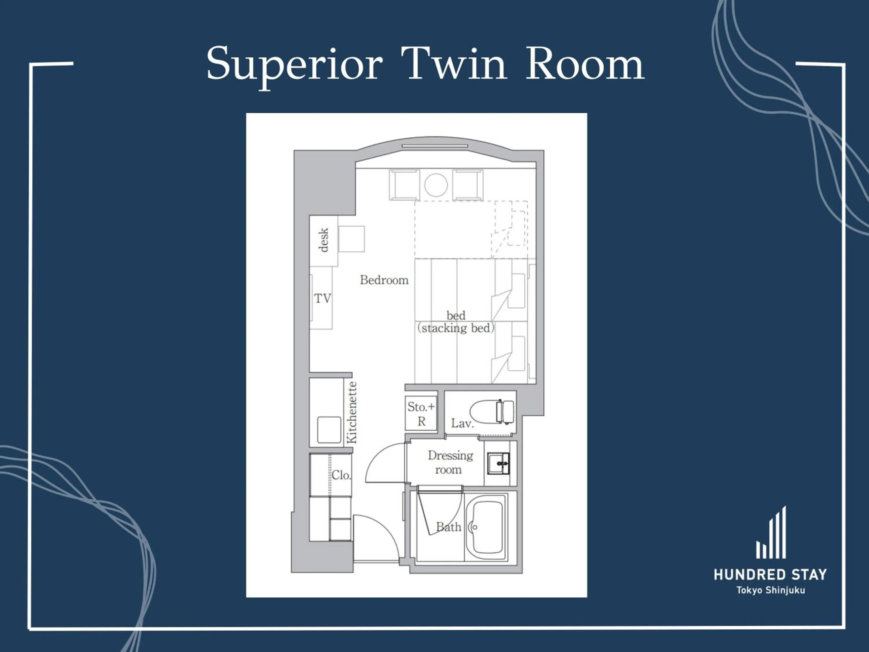 Floor plan in Hundred Stay Tokyo Shinjuku