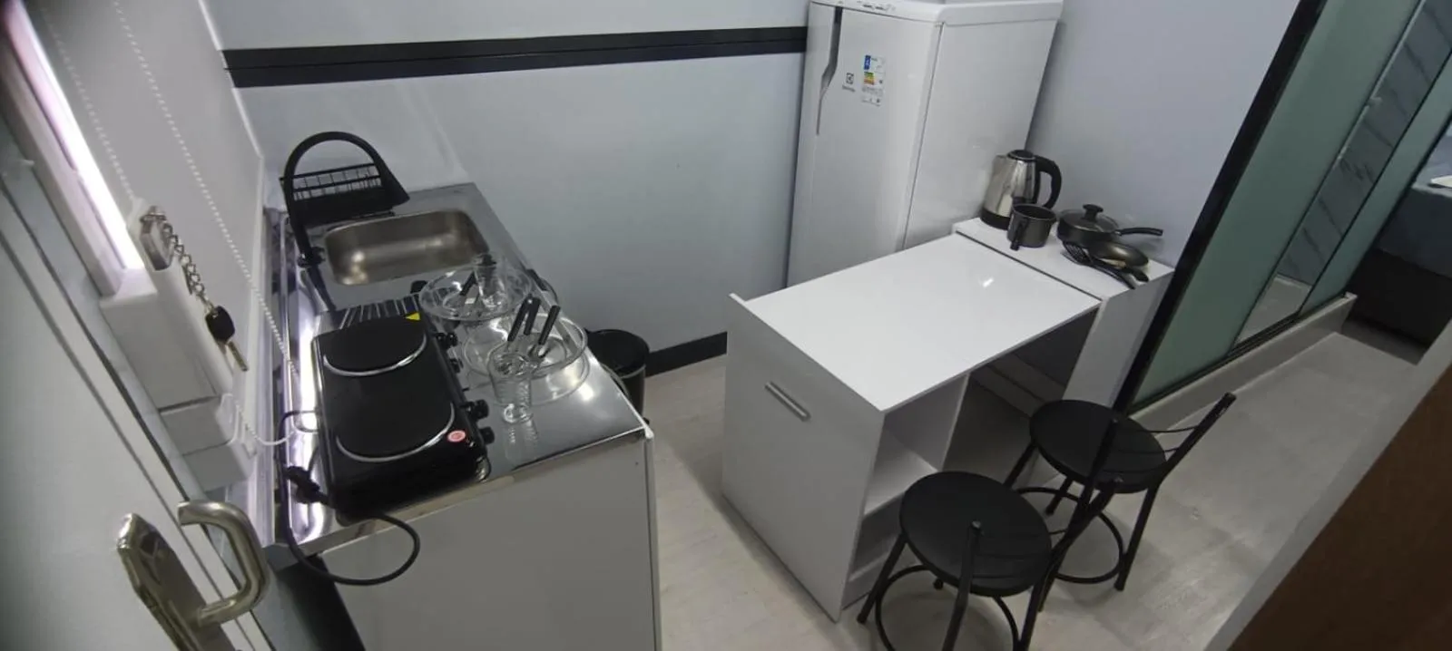 Kitchen or kitchenette in Pousada Jubaia