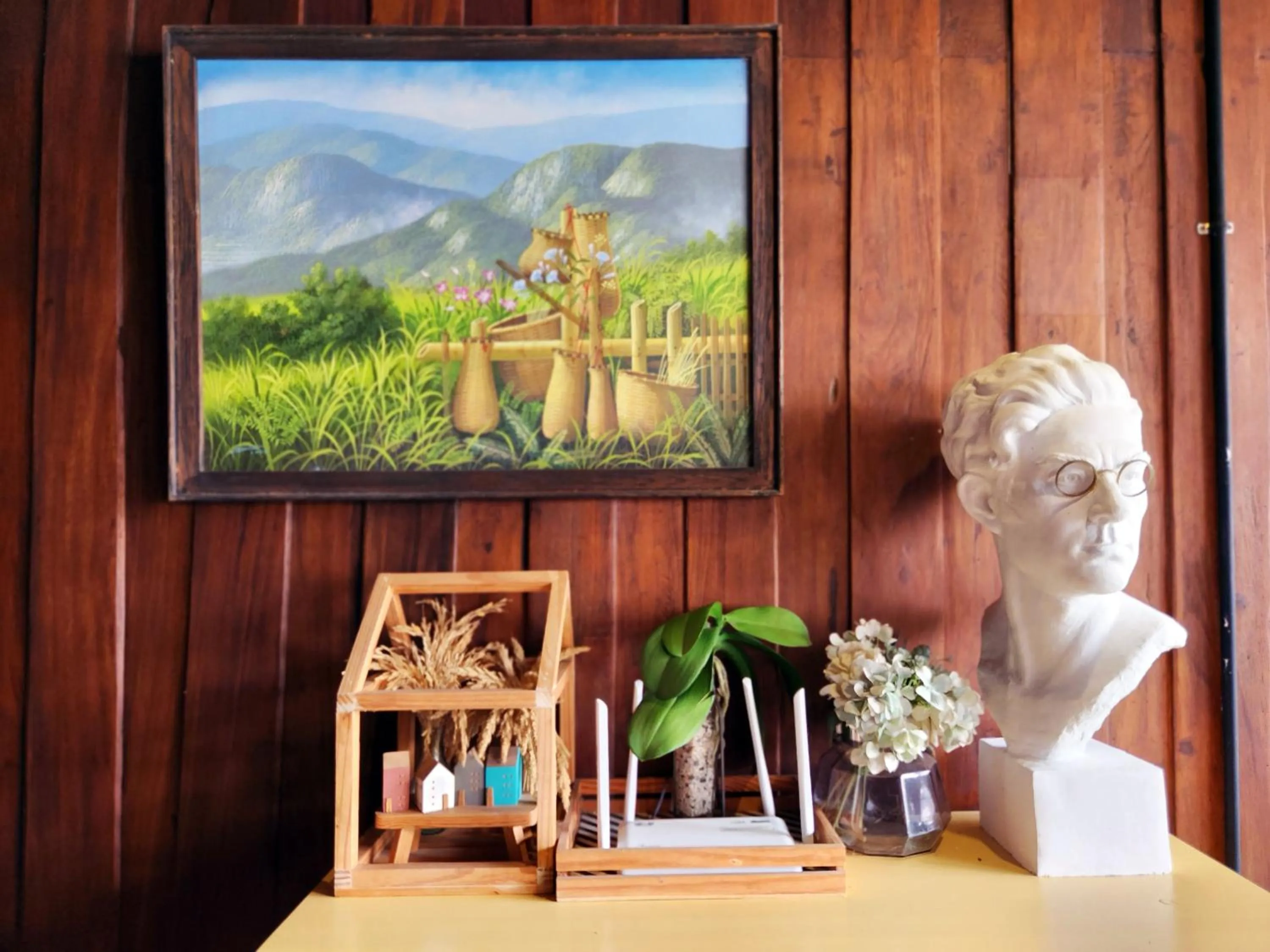 Decorative detail in Baan Mai Kradan Hostel Chiang Rai