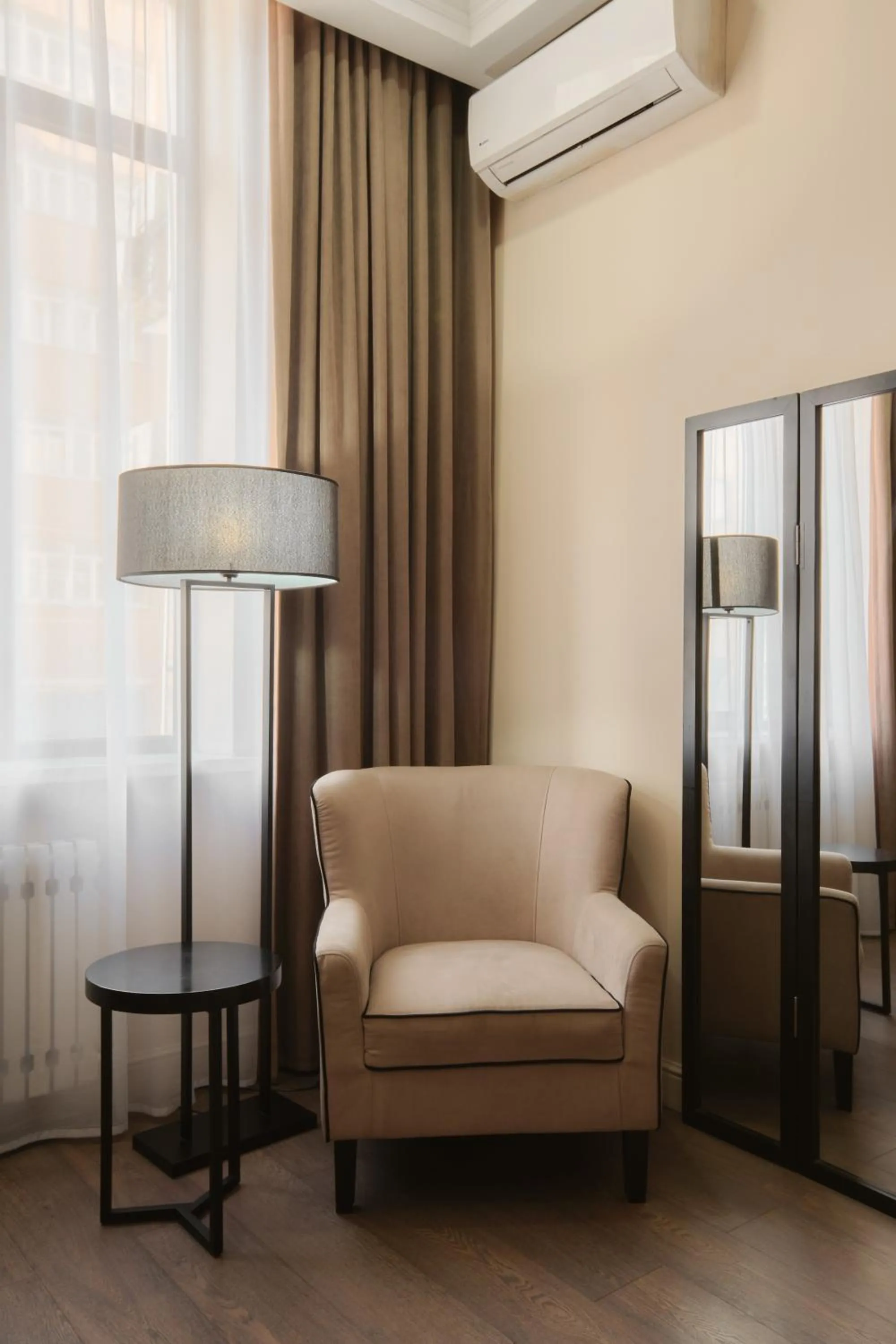 Seating area in Madison Ave Hotel Bishkek