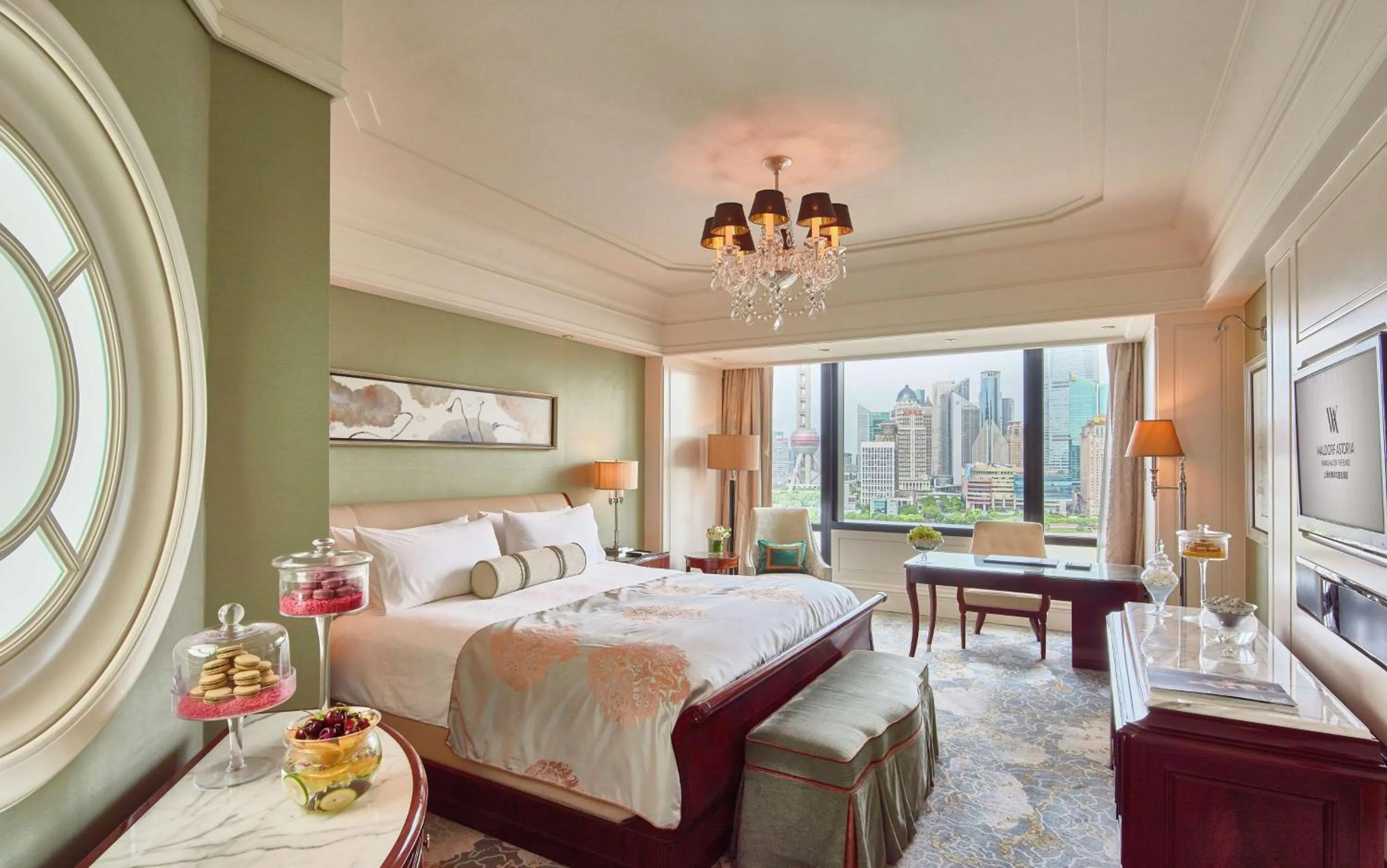 Bedroom, Bed in Waldorf Astoria Shanghai on the Bund