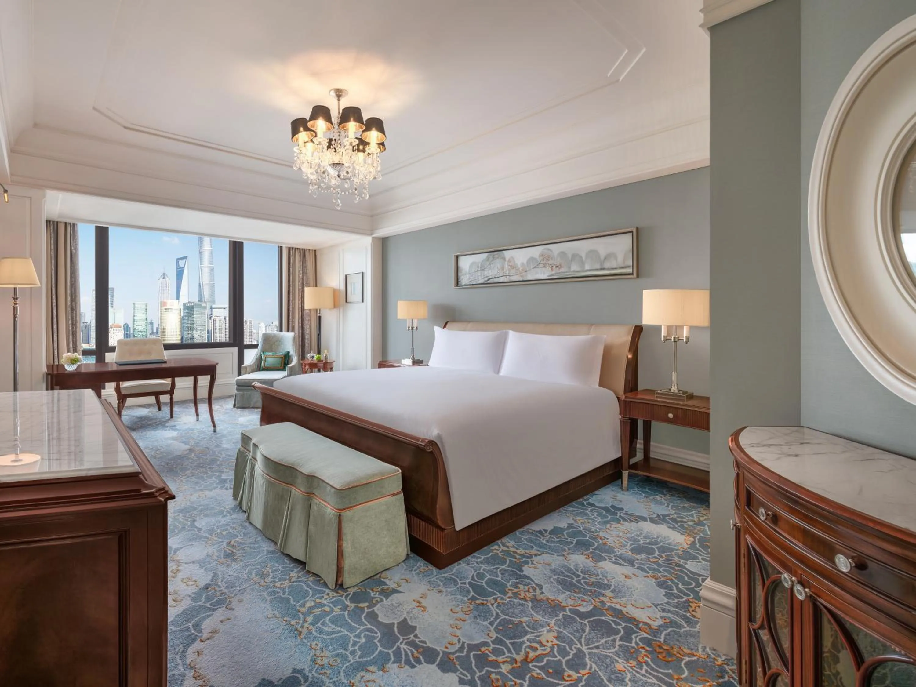 Bedroom, Bed in Waldorf Astoria Shanghai on the Bund