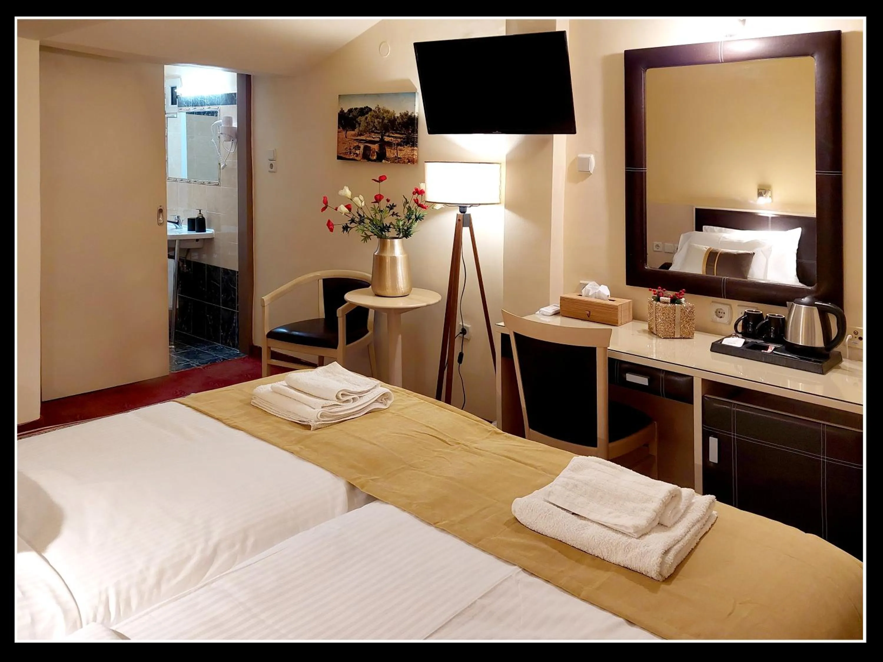 Bed in Lakonia Hotel