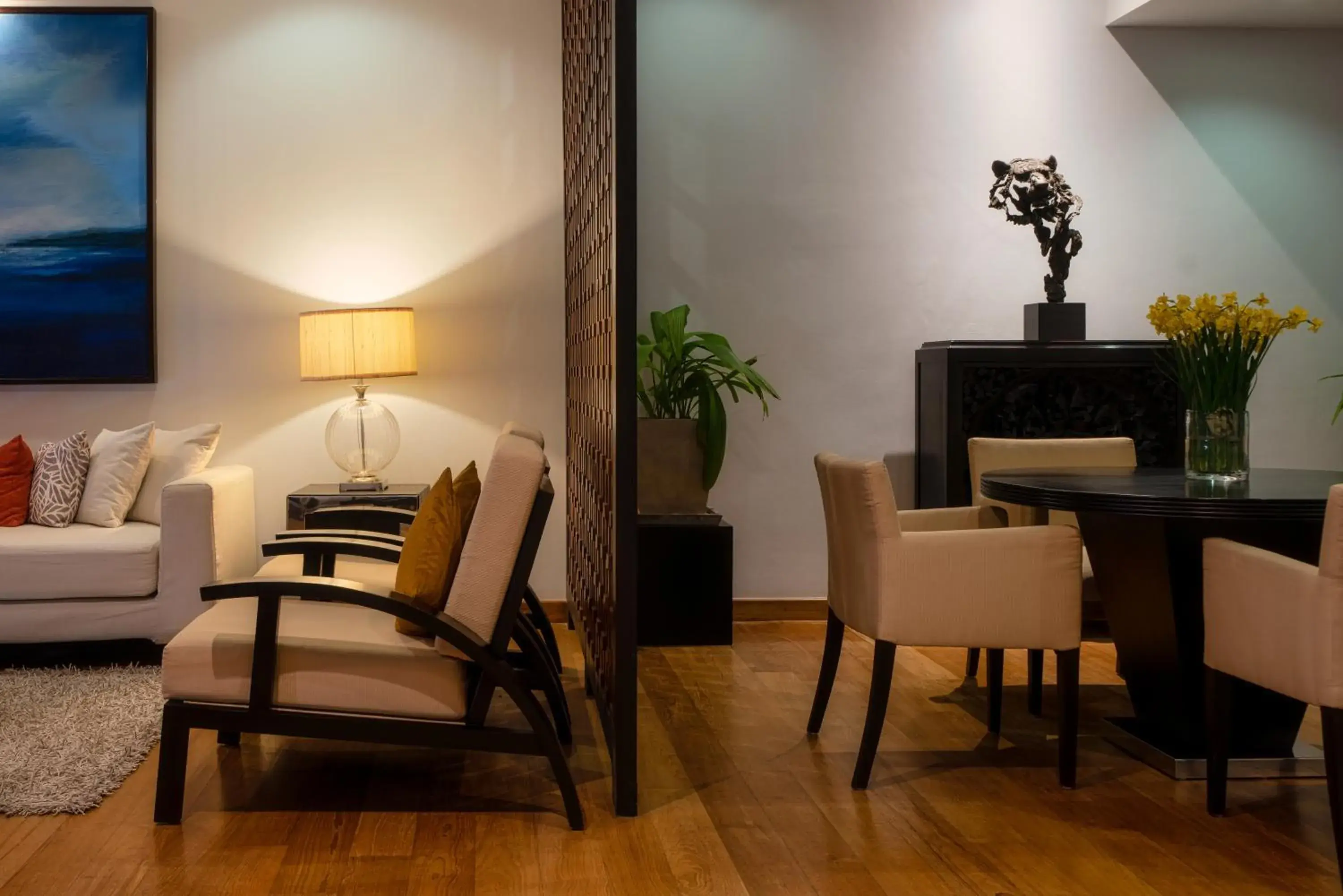 Living room in The Blue Water - Geoffrey Bawa Heritage Resort Hotel Living room in The Blue Water - Geoffrey Bawa Heritage Resort Hotel