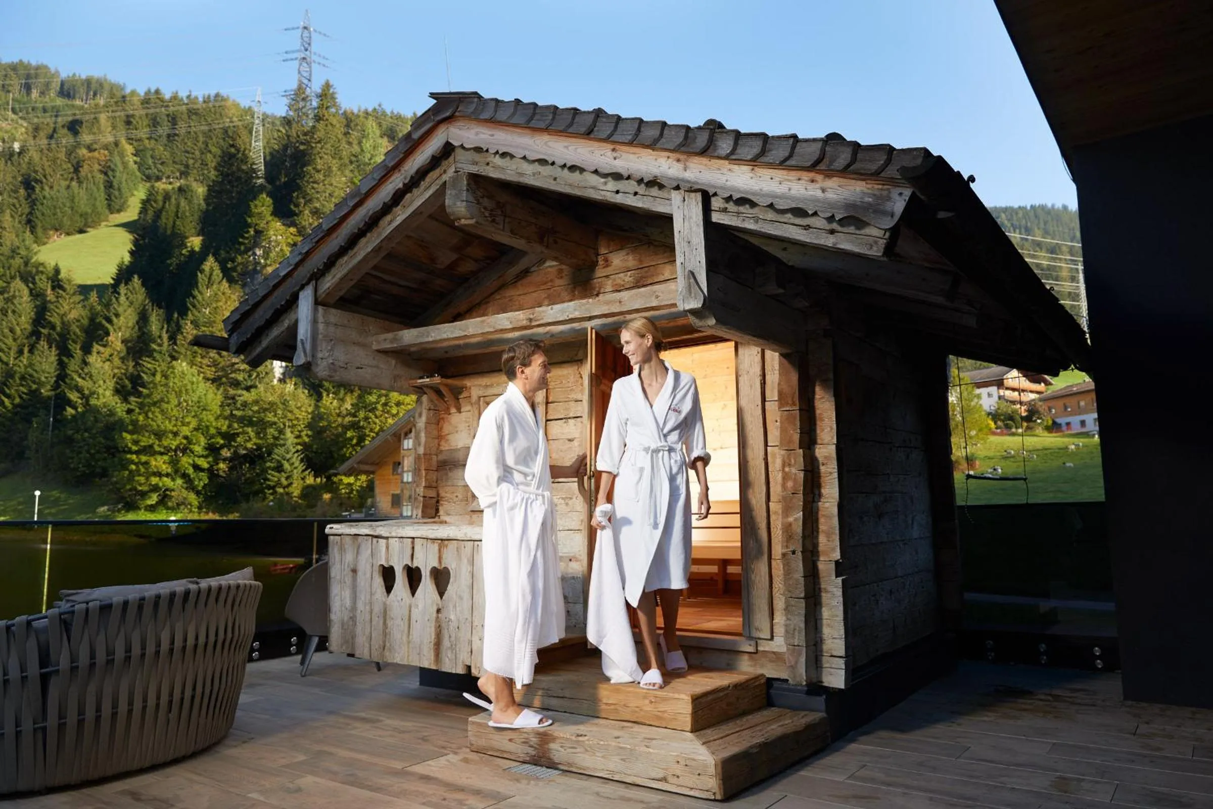 Sauna in Almhof Family und Wellness Resort