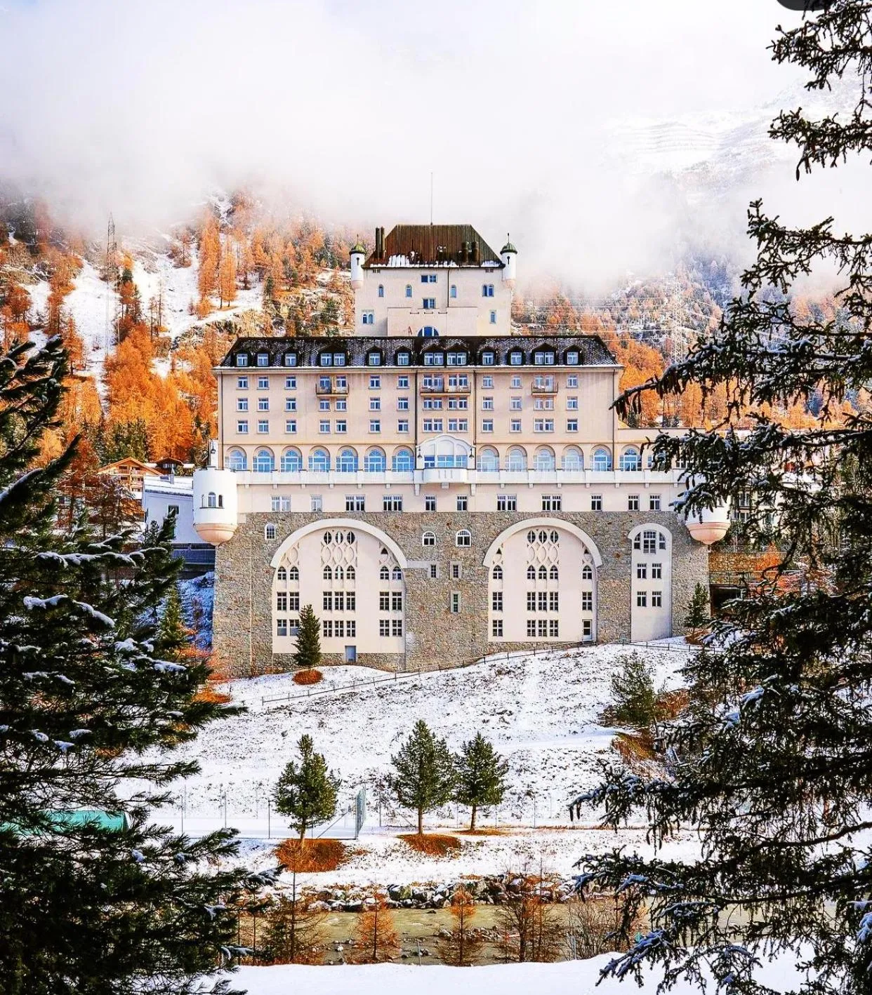 Property building in Schloss Hotel & Spa Pontresina