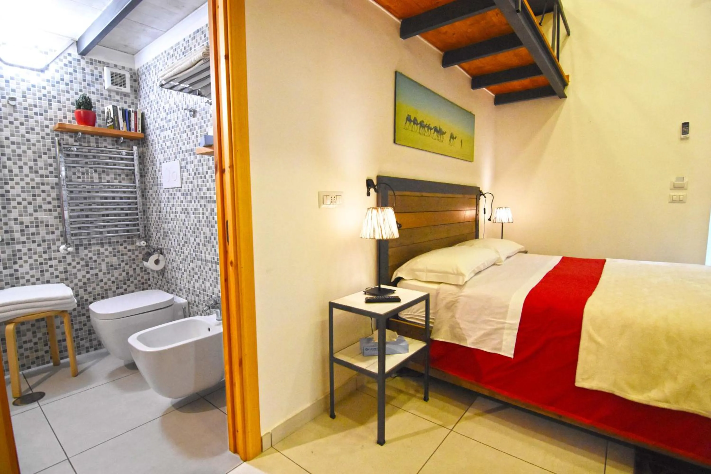 Shower, Bed in B&B Ninarella Napoli