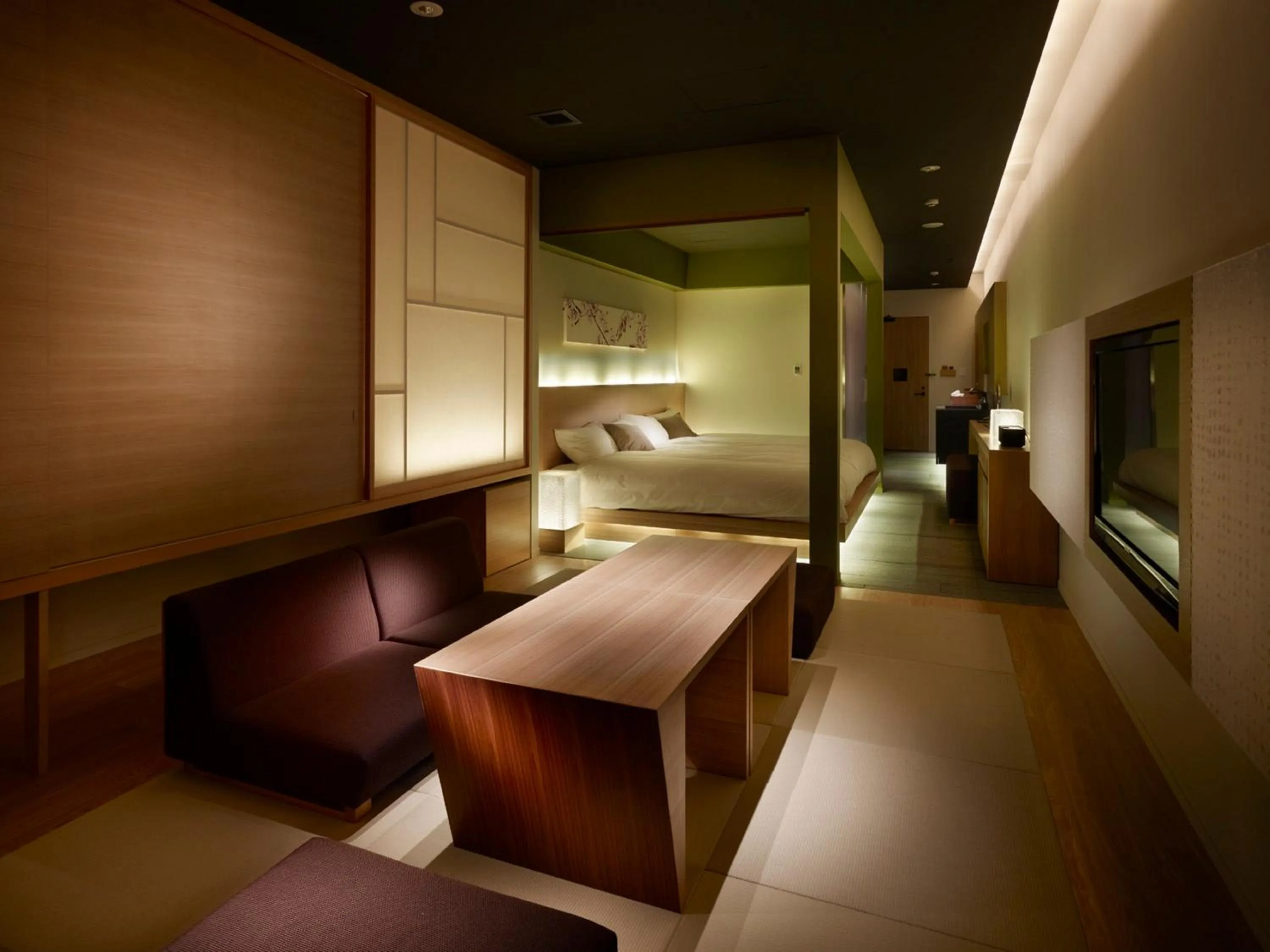 Photo of the whole room, Bed in hotel kanra kyoto