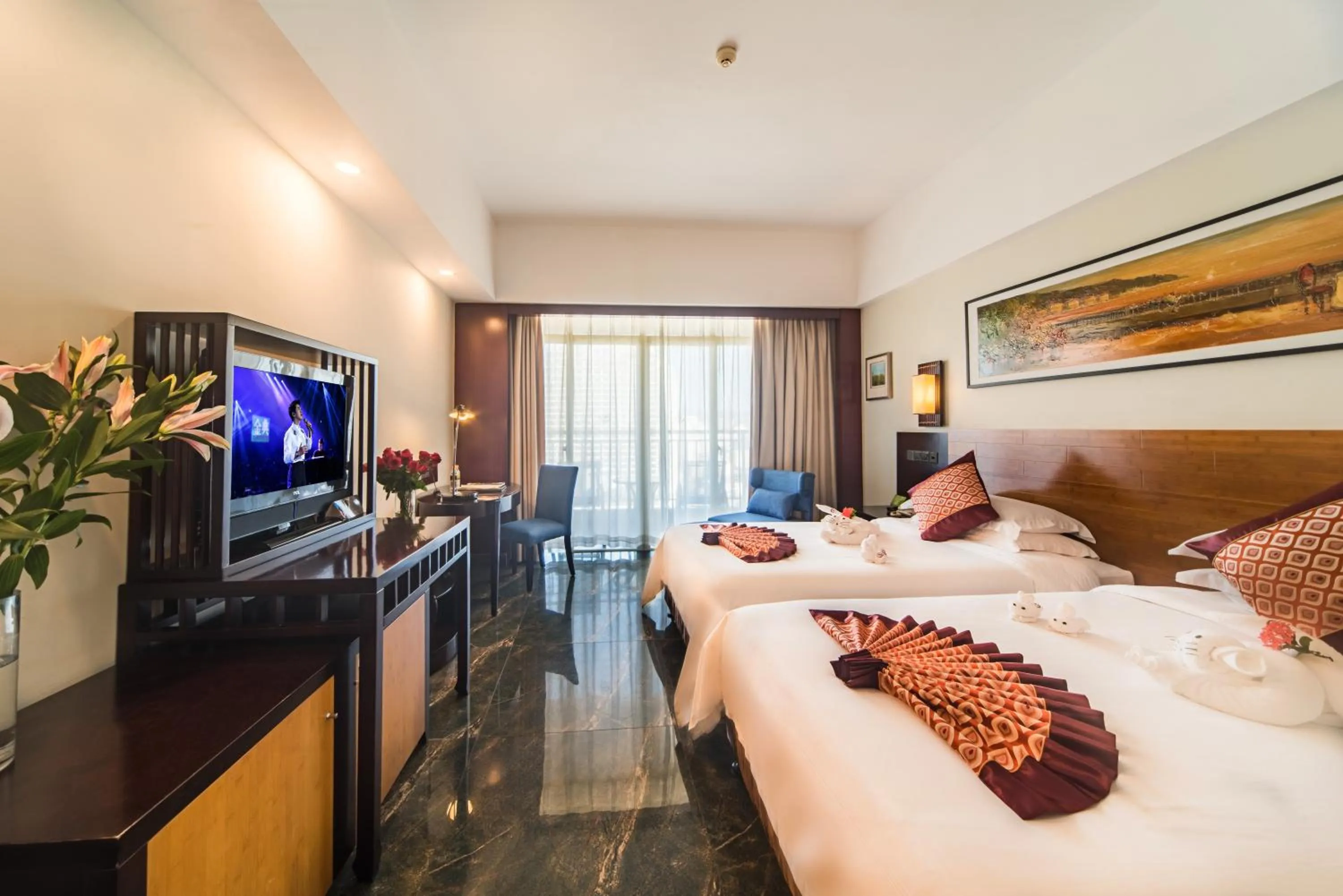 Photo of the whole room, Bed in Shengyi Holiday Villa Hotel