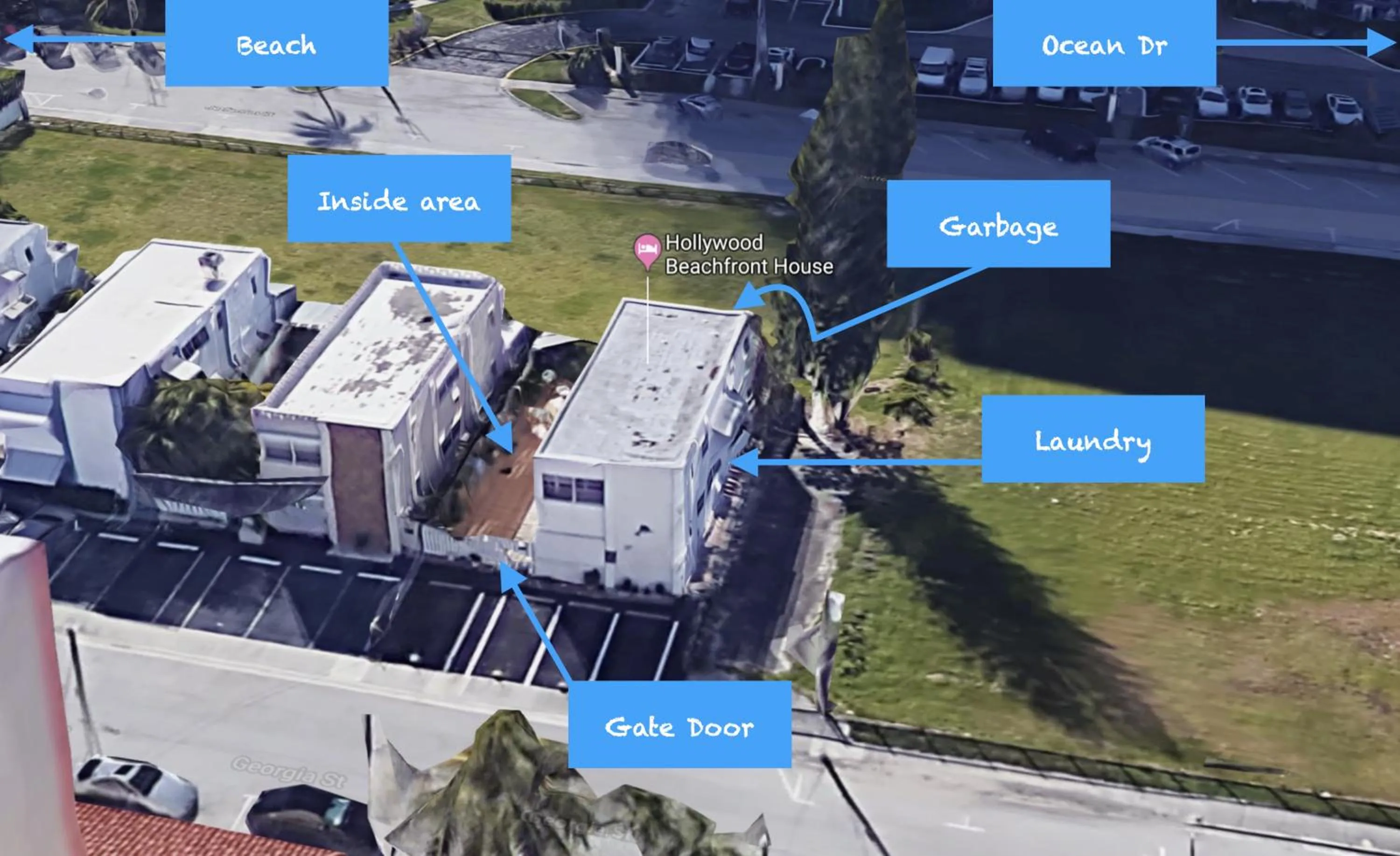 Bird's eye view in Hollywood Beachfront House