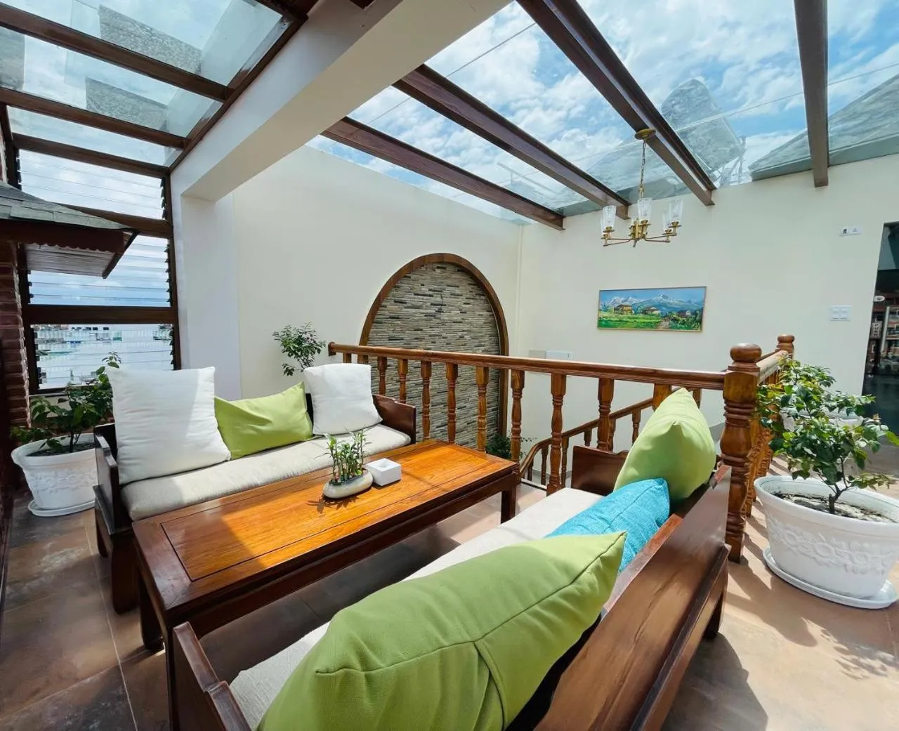 sunbed in Timber House by Tara Group