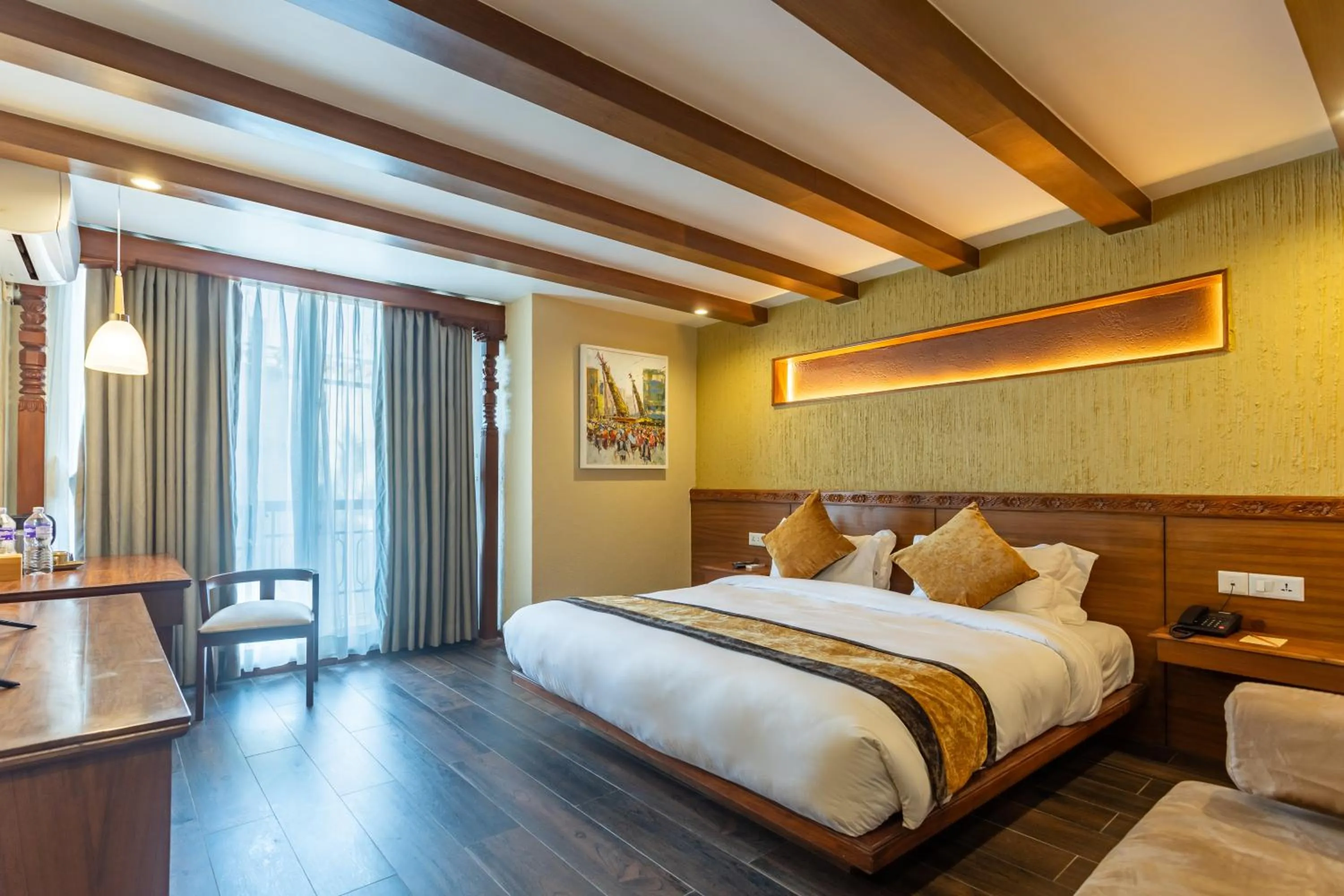 Bedroom, Bed in Timber House by Tara Group