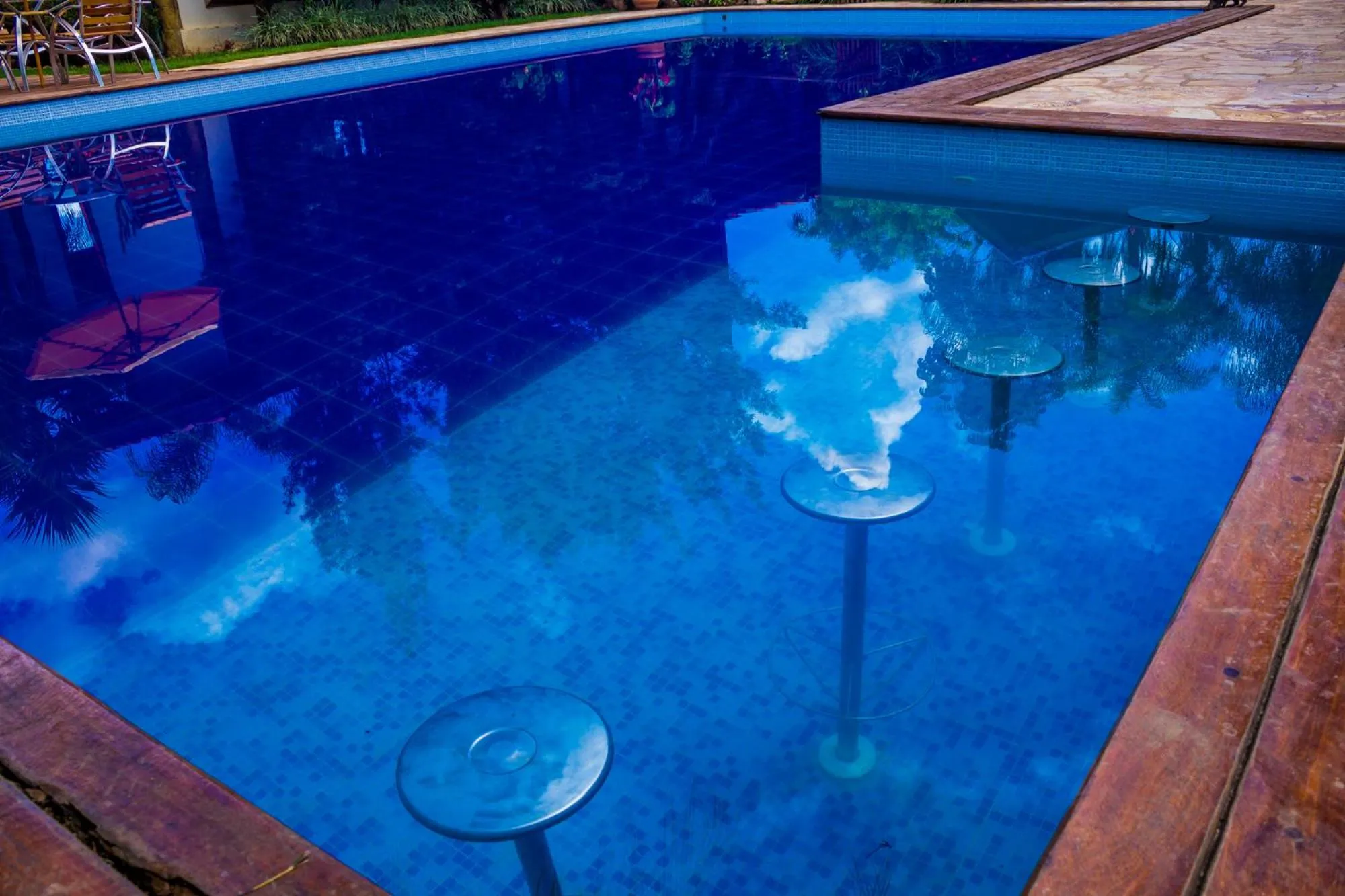 Pool view in Pousada Chamamé