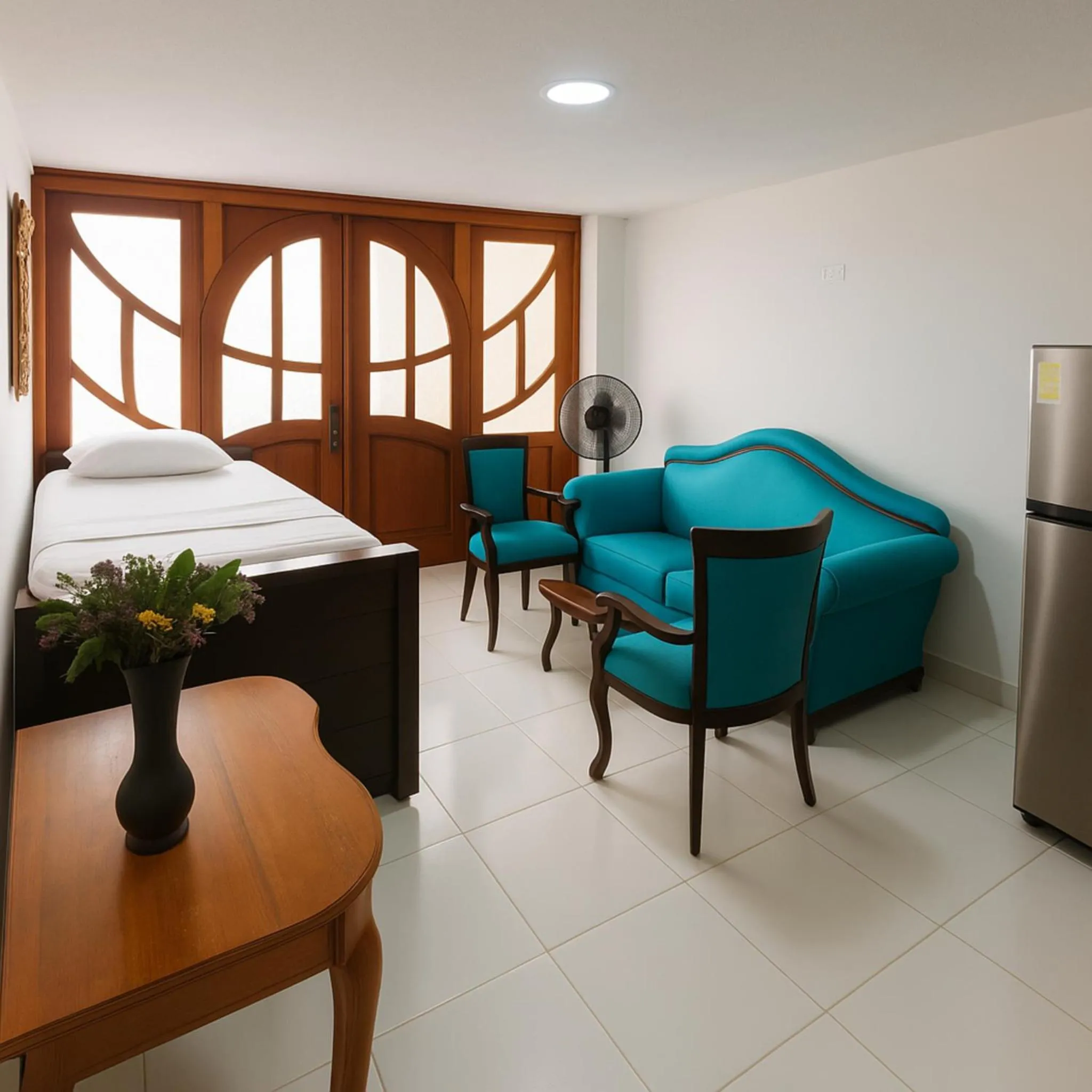 Living room, Bed in El Velero Apartamentos By DANP