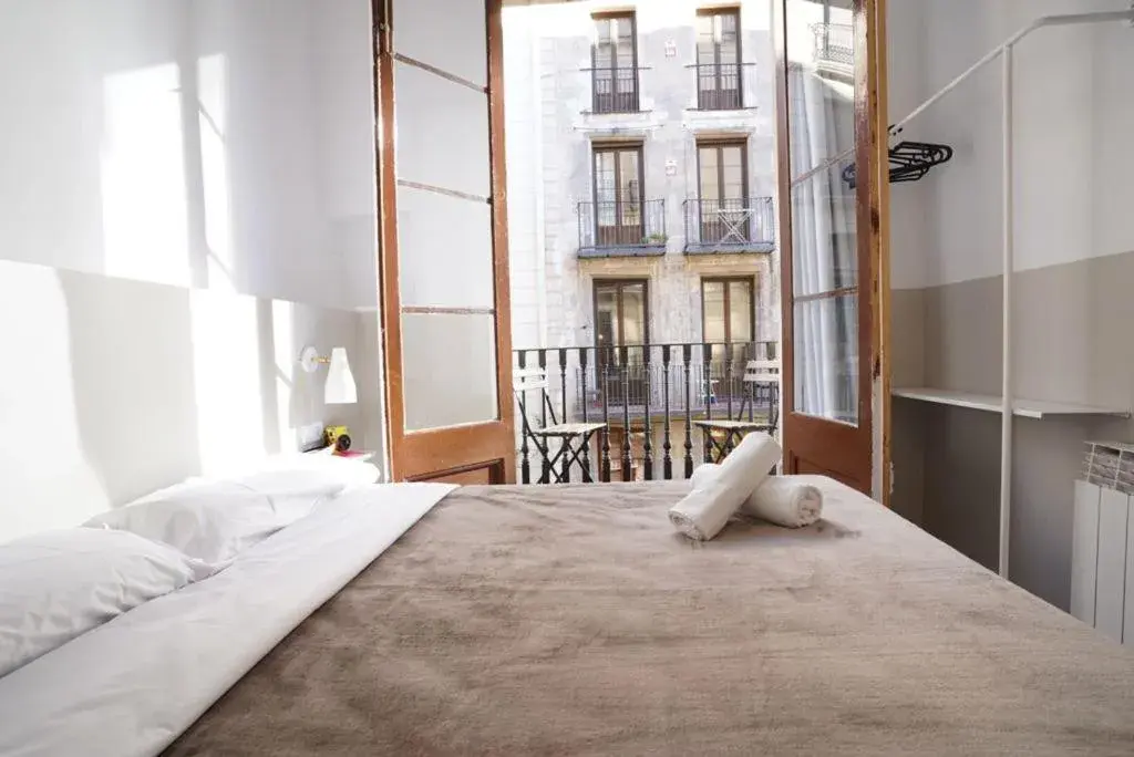 Balcony/Terrace, Bed in Hostal Hera Balcony/Terrace, Bed in Hostal Hera