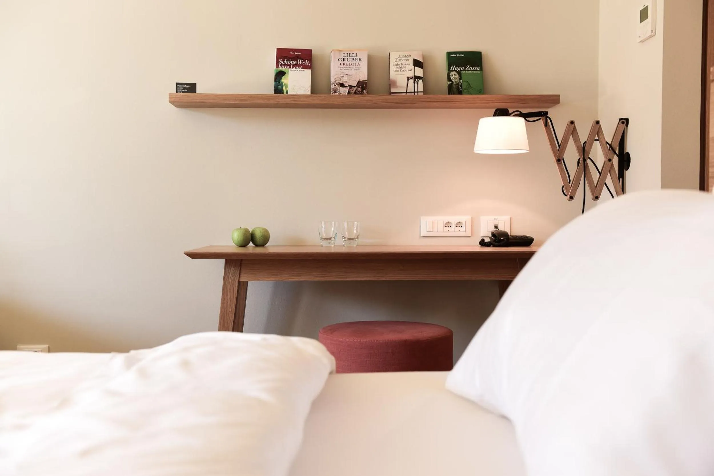 Bed in Hotel Schwarzschmied, a Member of Design Hotels